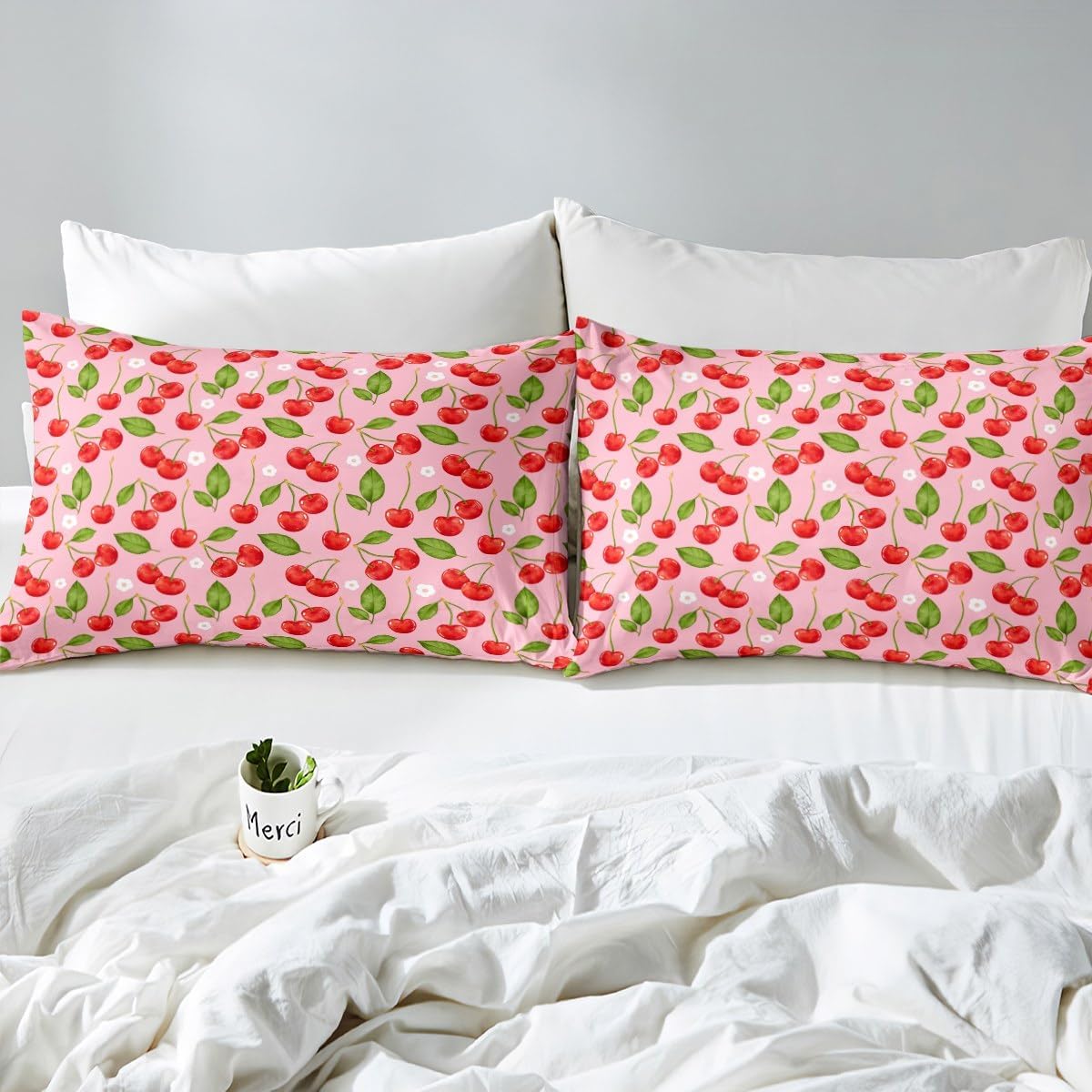 Jejeloiu Cherry Sheet Set King Size