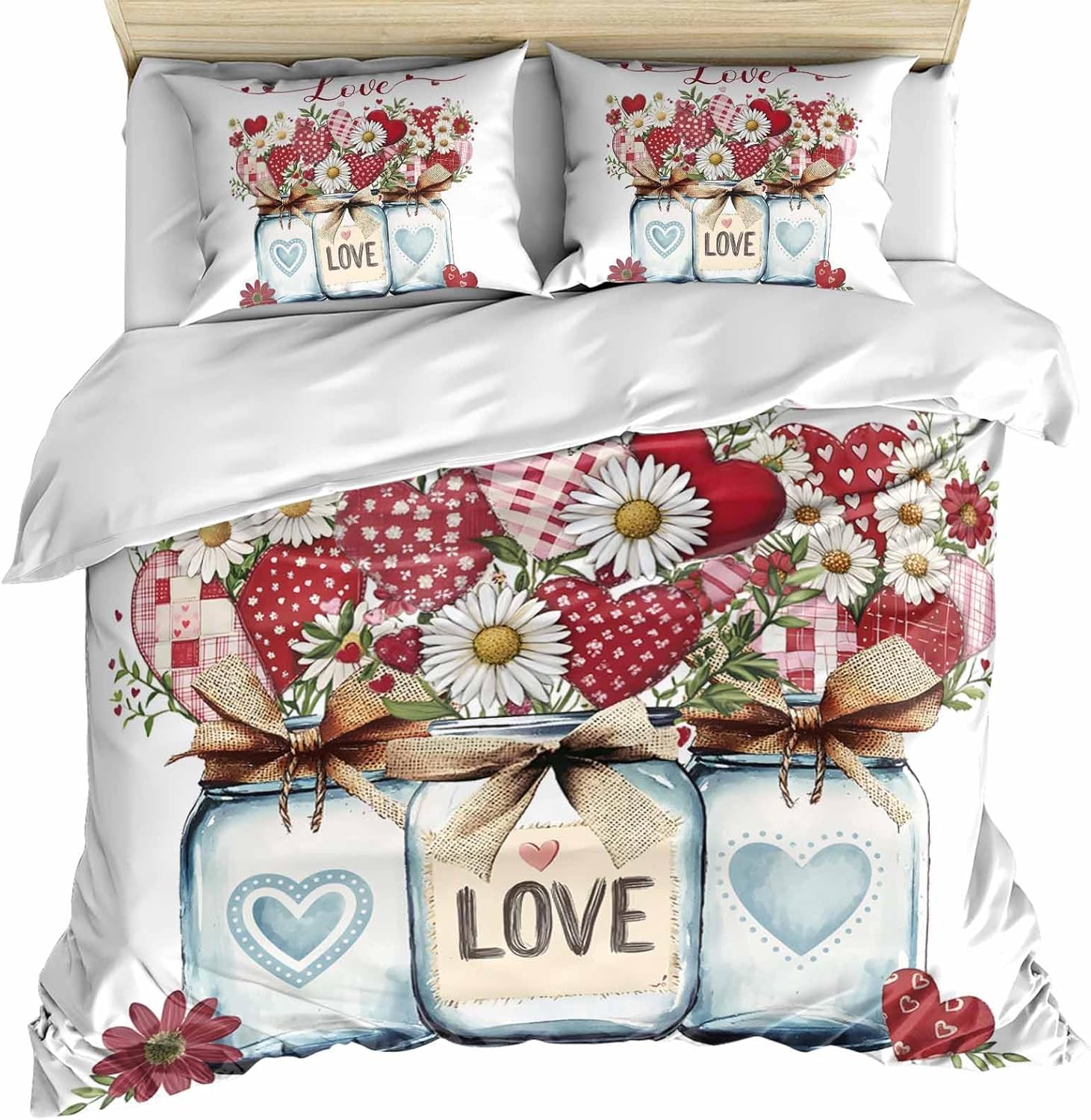 ZOE GARDEN Valentines Bed Duvet Cover Set Queen Size 1