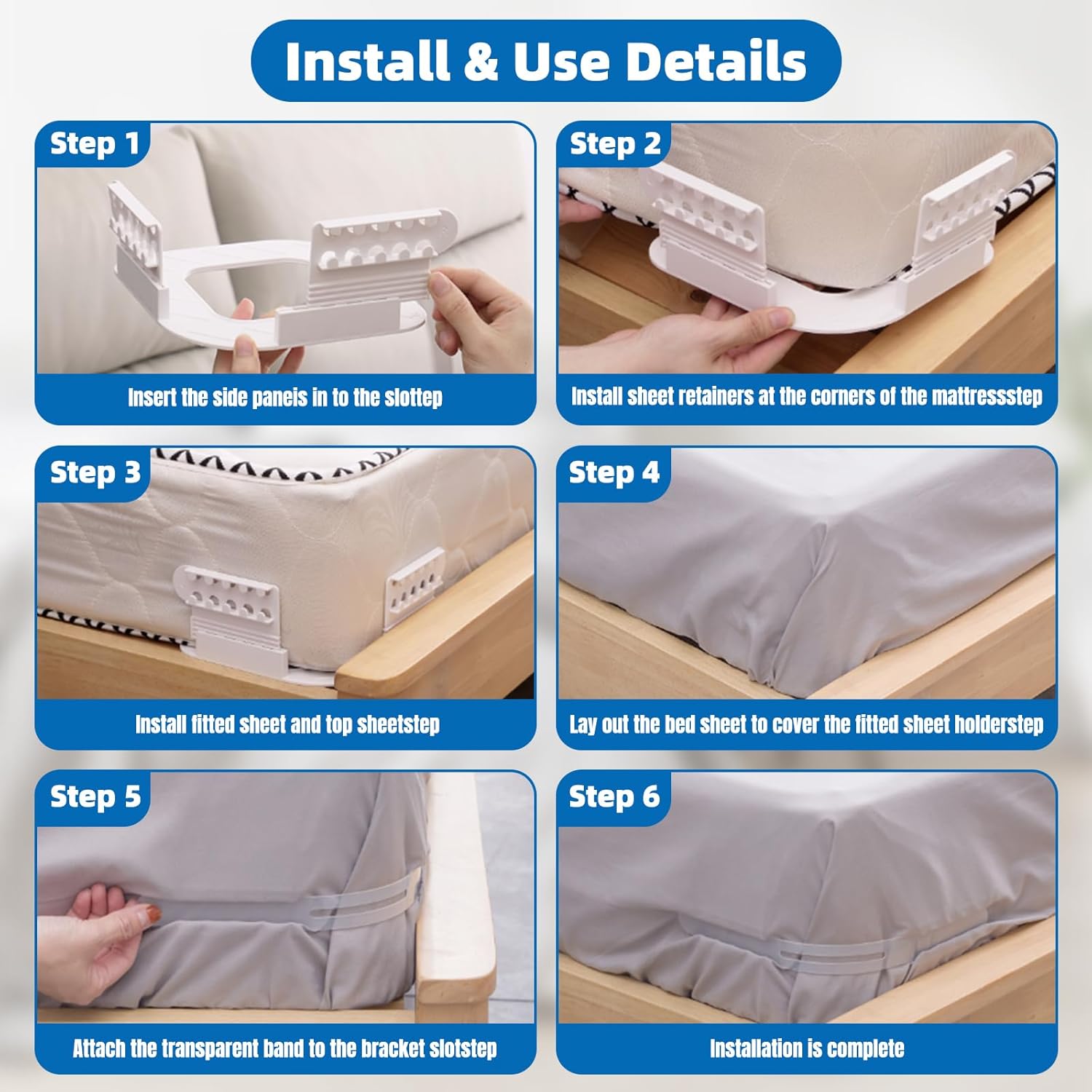 AIMESINO Bed Sheet Holders for Corners