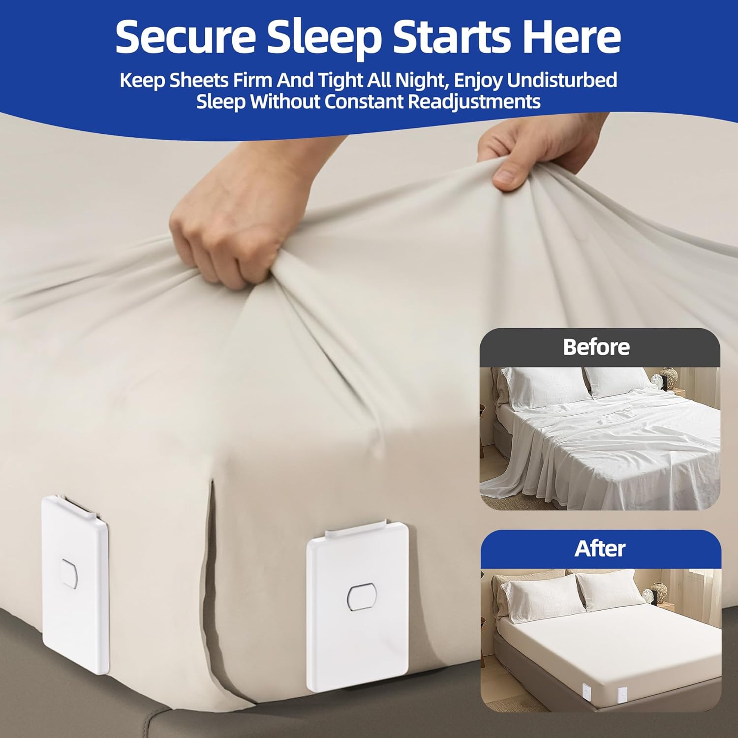 TMVAP Heavy Duty Sheet Locks for All Mattress Sizes