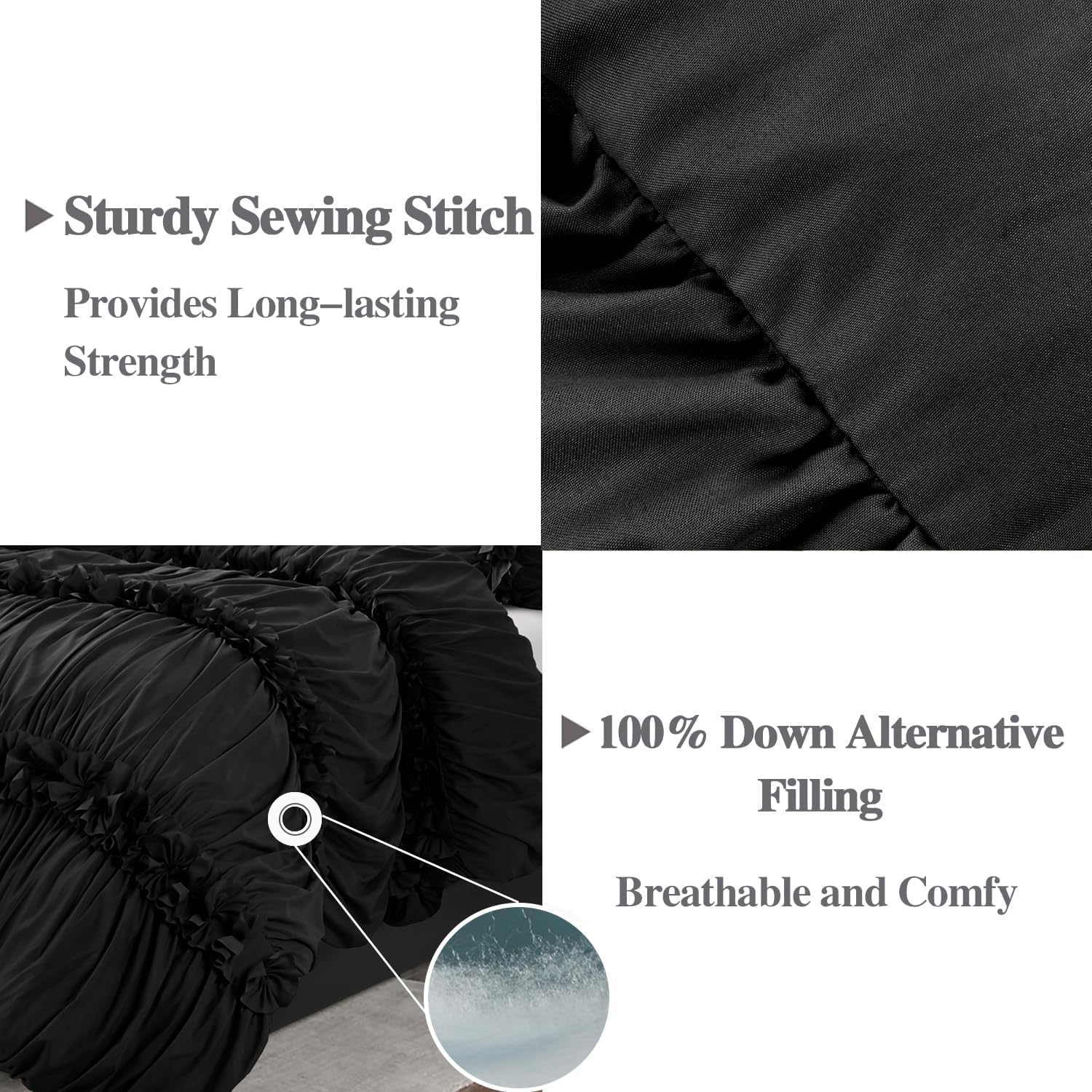 Homechoice Decor California King Comforter Set Black
