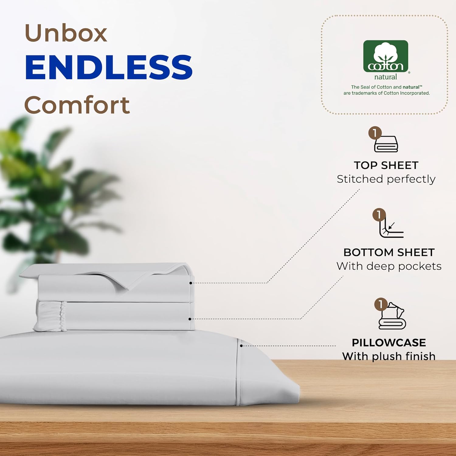 THREAD SPREAD 600 TC Egyptian Cotton Twin XL Sheet Set 3 PC