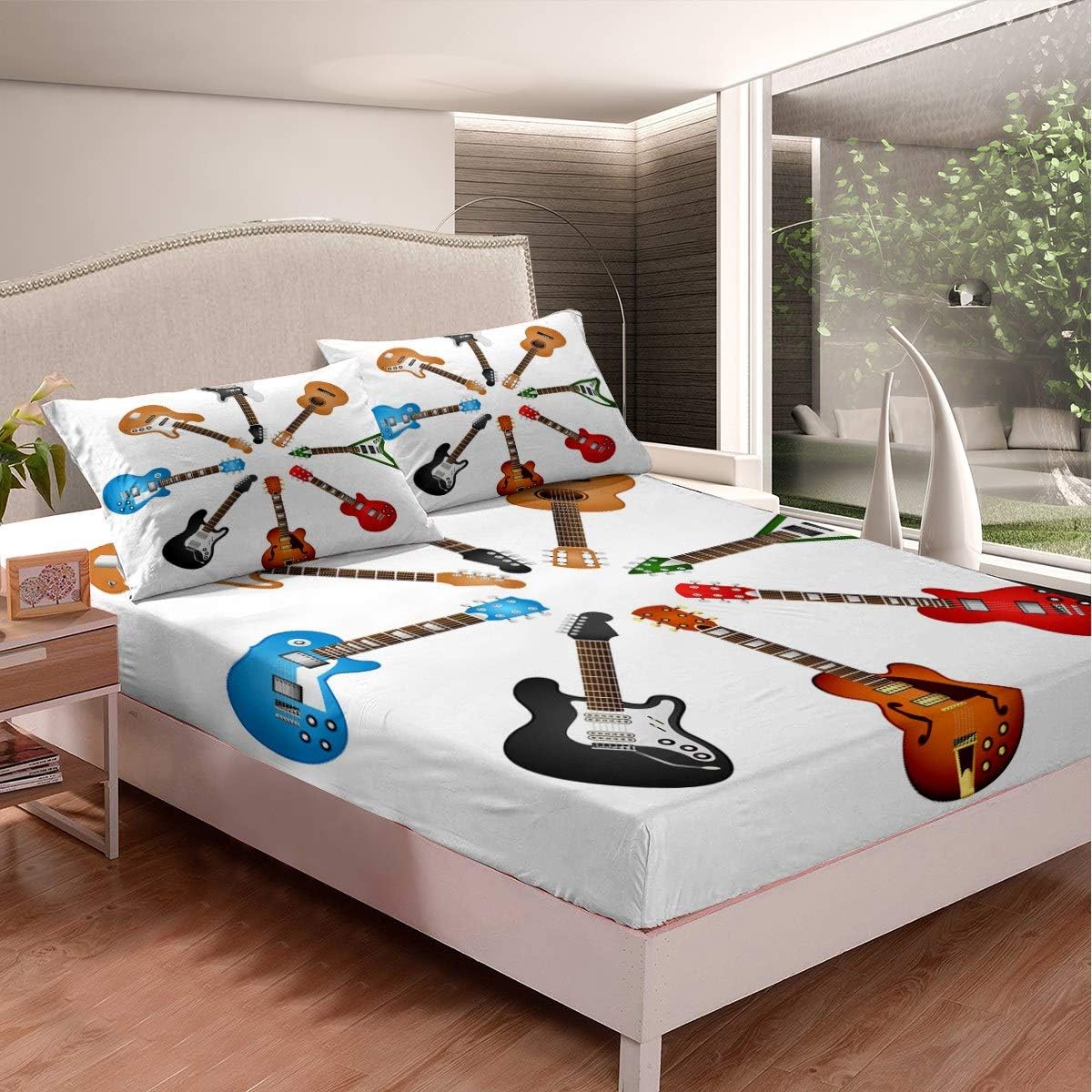 Feelyou Guitar Bed Sheet Set for Kids