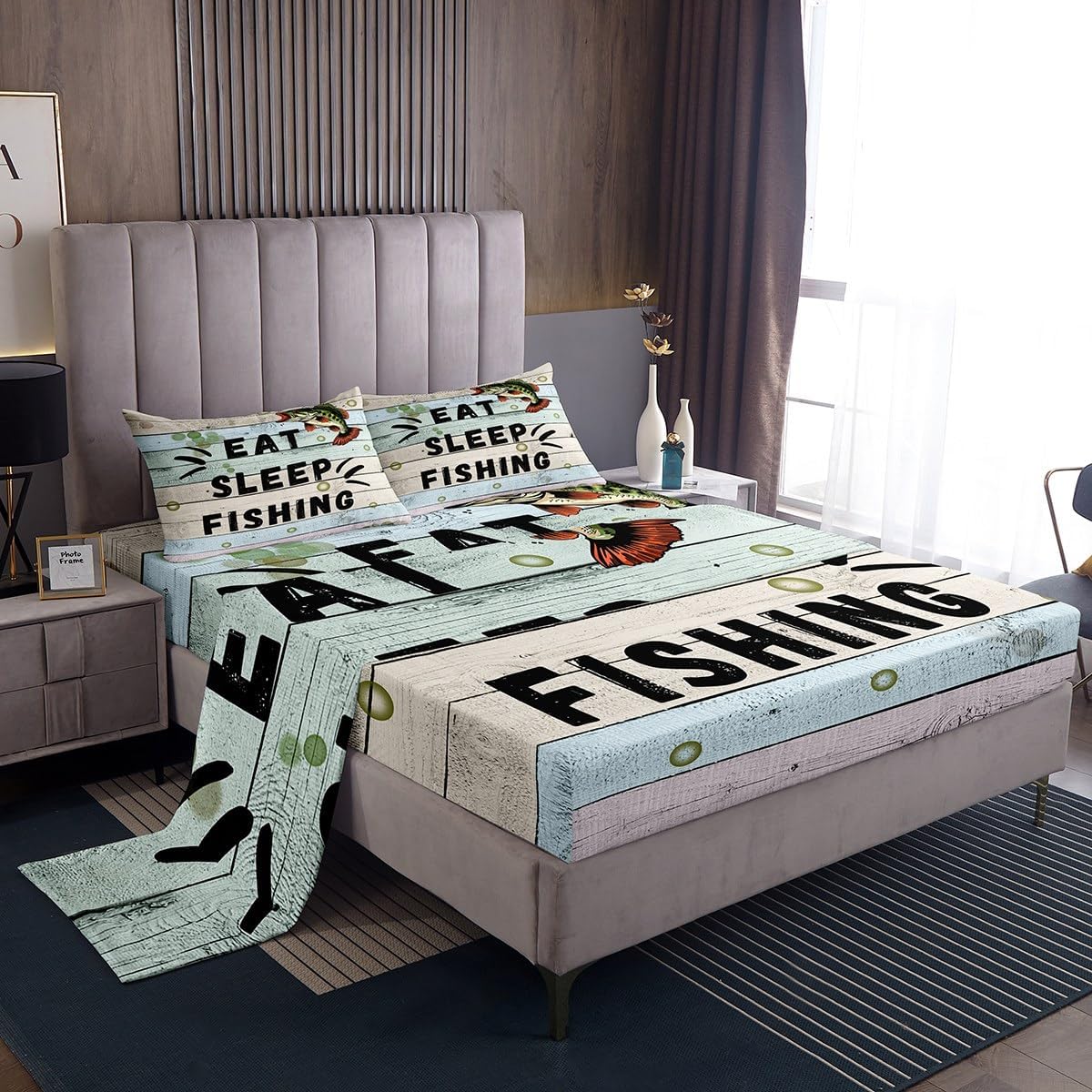 Feelyou Big Pike Fish Fitted Sheet Set for Kids