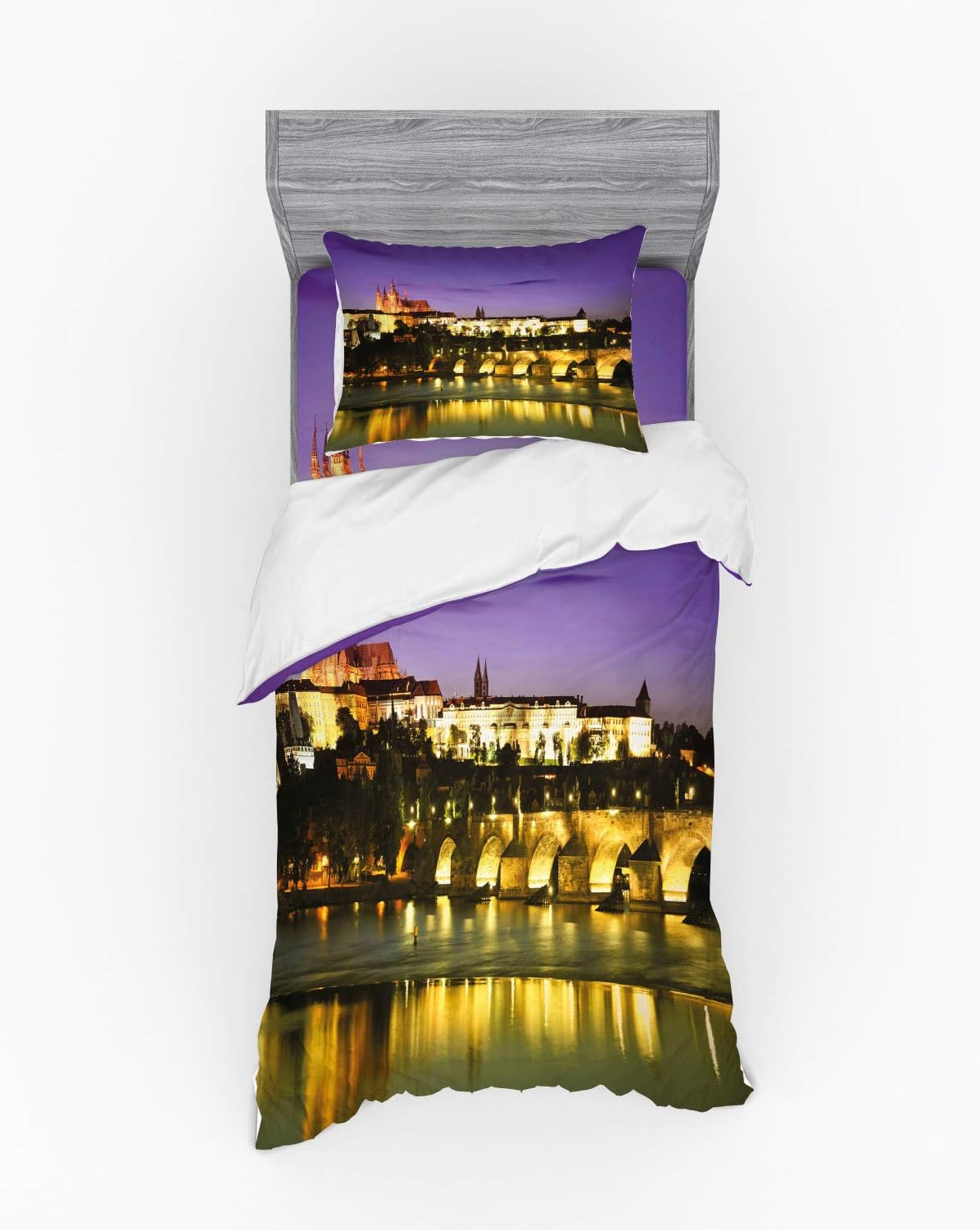 Ambesonne Travel Duvet Cover Set with Castle View