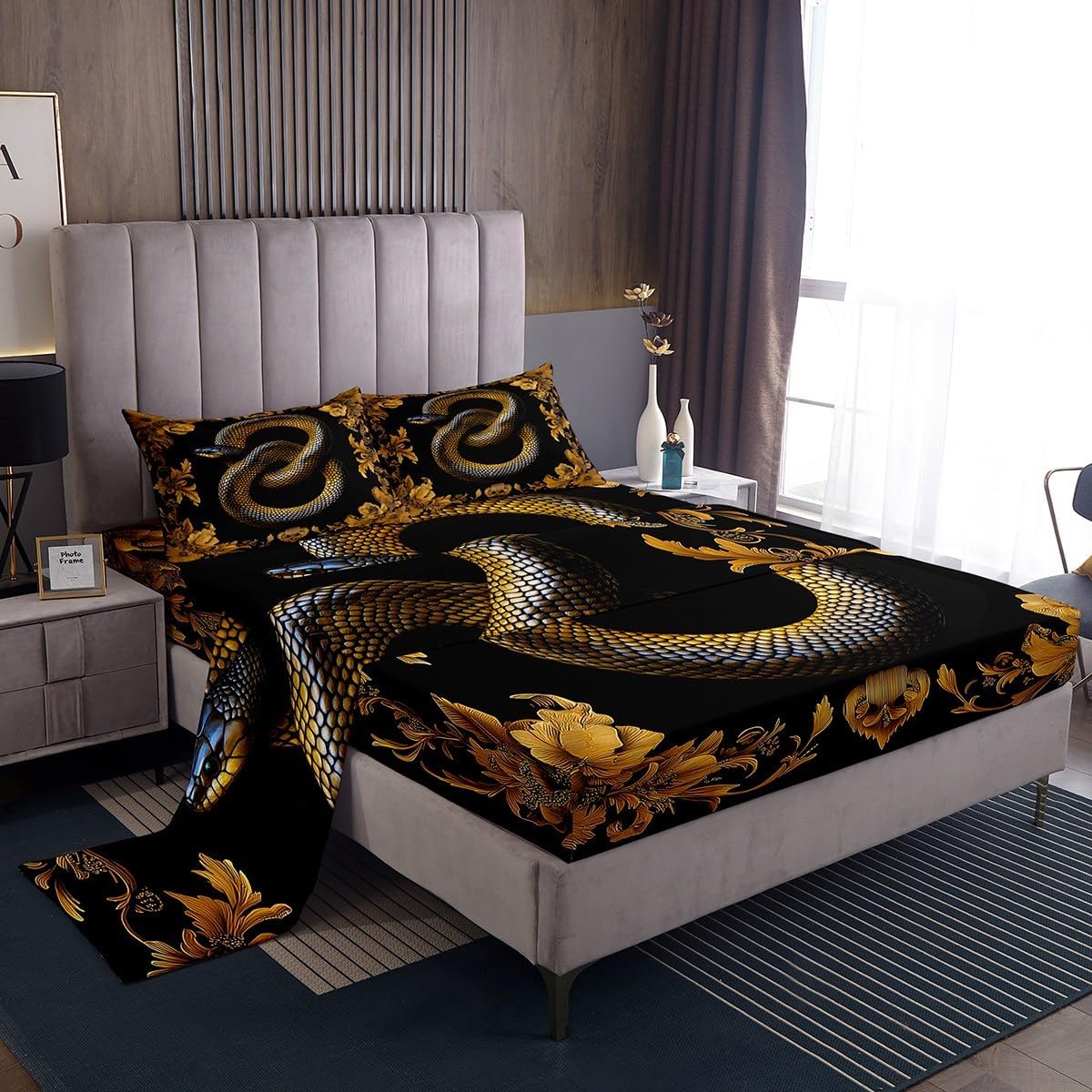 Manfei Snake Kids Full Size Sheet Set 4pcs