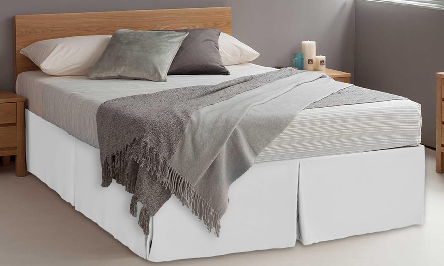 LDC LUX Dcor King Bed Skirt 16 Inch Drop