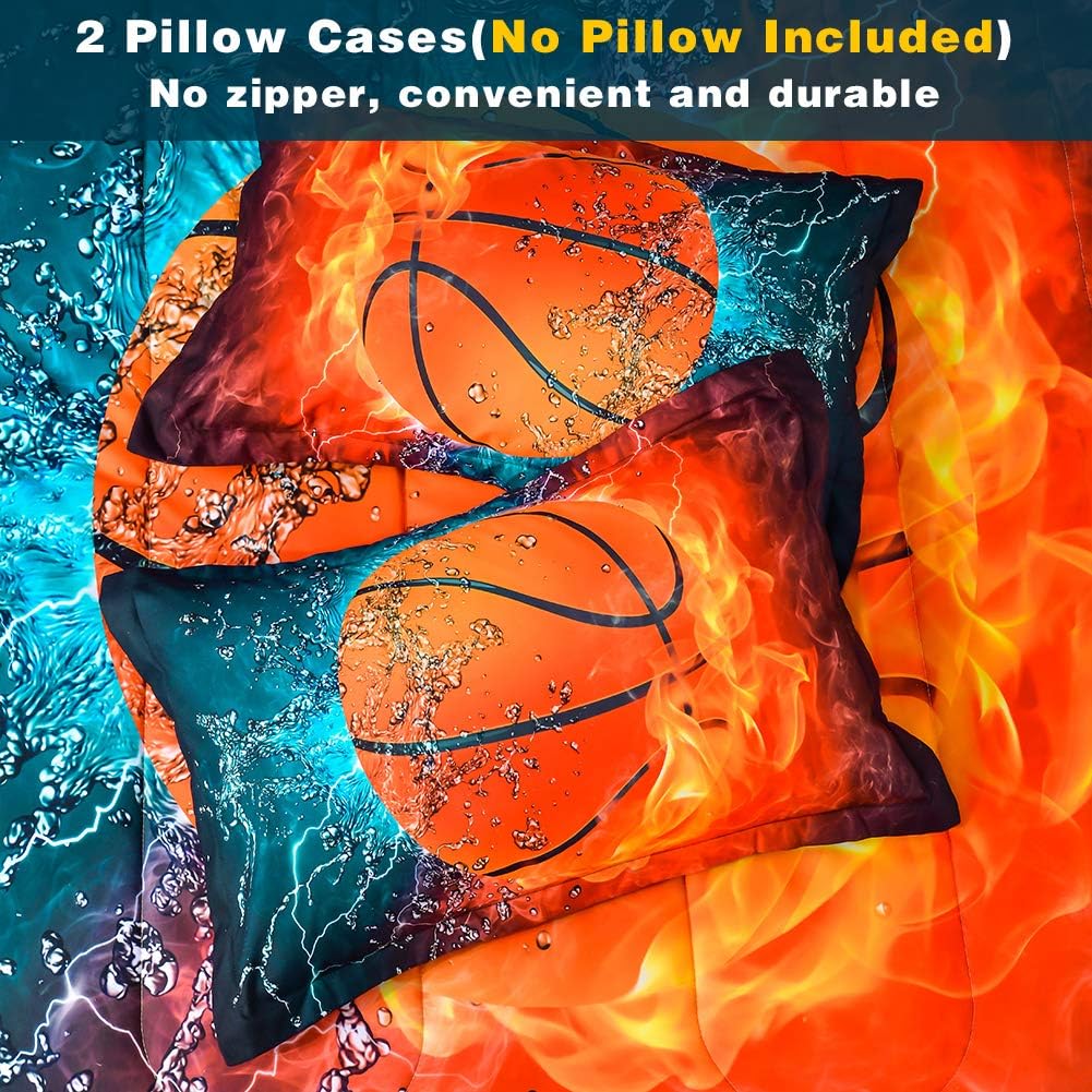 Andency Basketball Comforter Set Queen 3Pcs