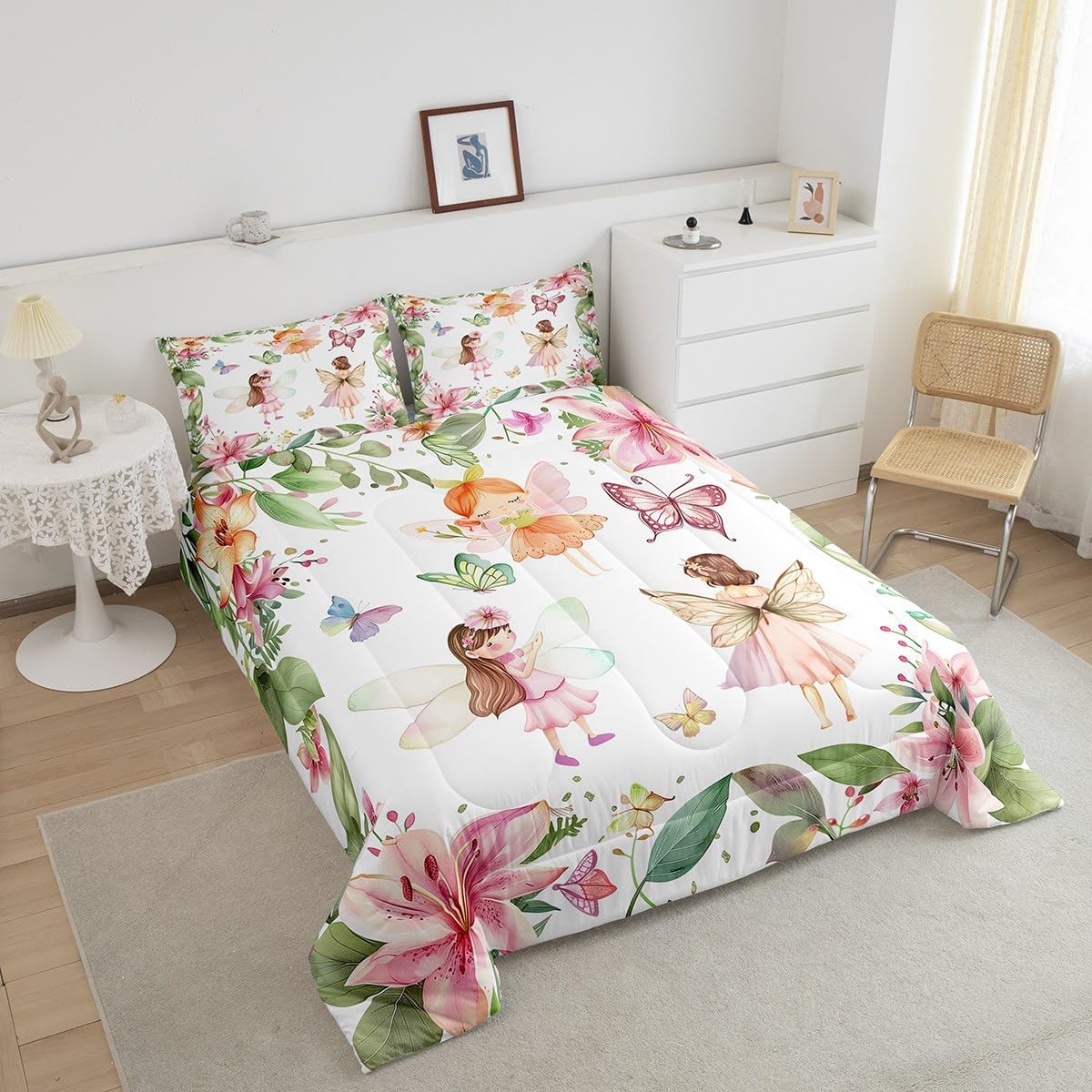 Erosebridal Fairy Garden Queen Comforter Set