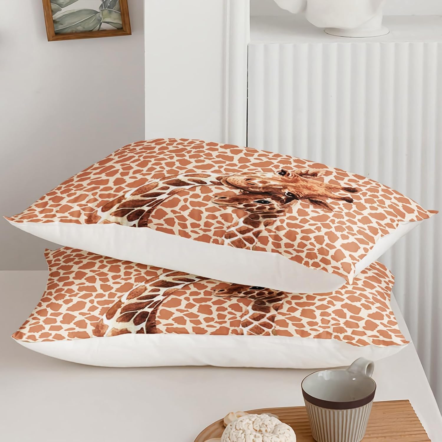 QOOMO Cartoon Giraffe Comforter Set Queen Size