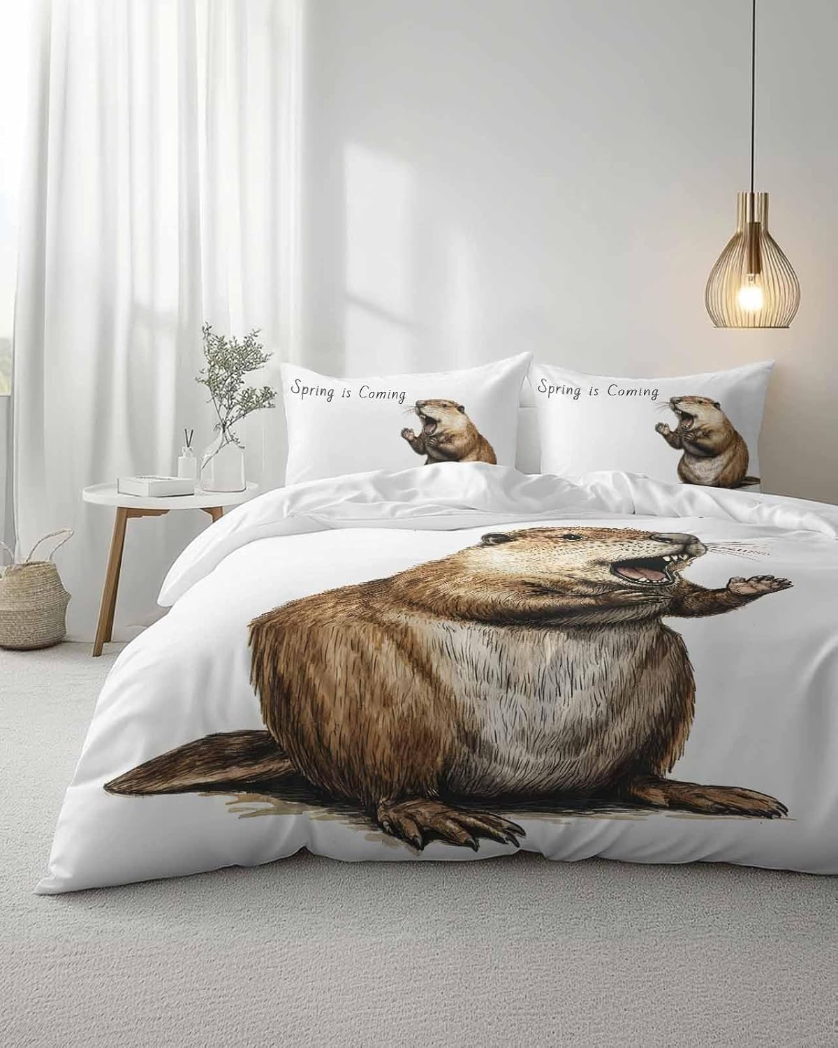Happy Groundhog Day Duvet Cover Queen Set 3 Piece