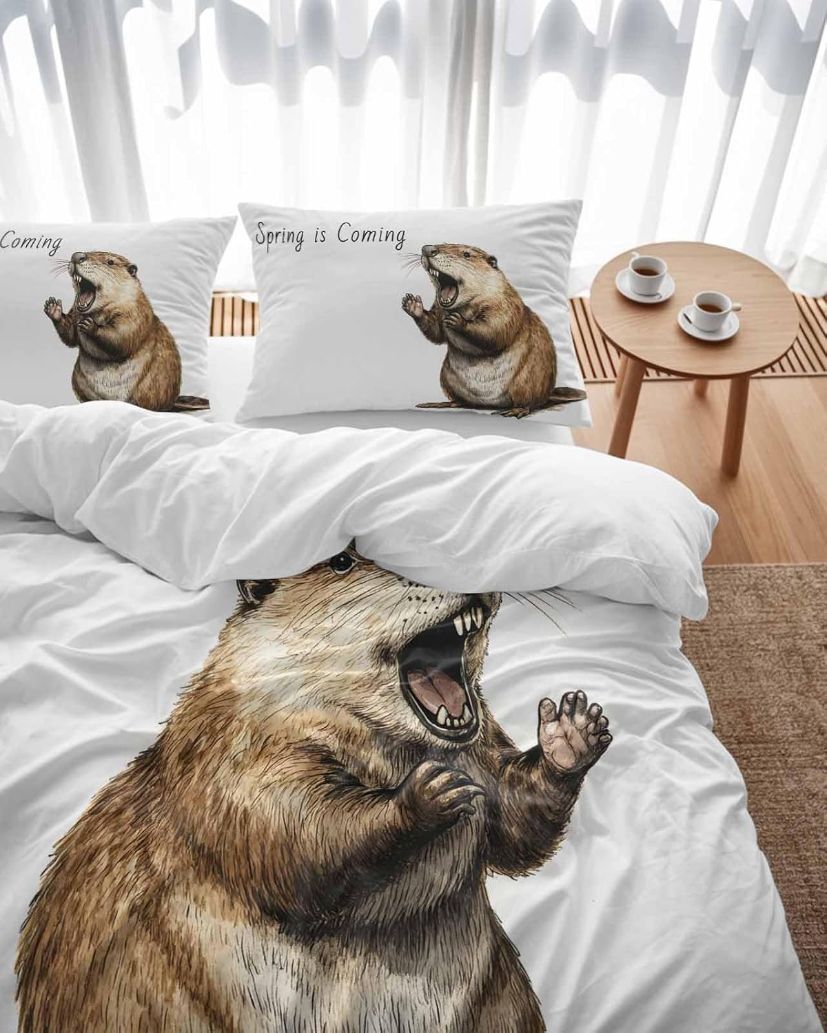 Happy Groundhog Day Duvet Cover Queen Set 3 Piece