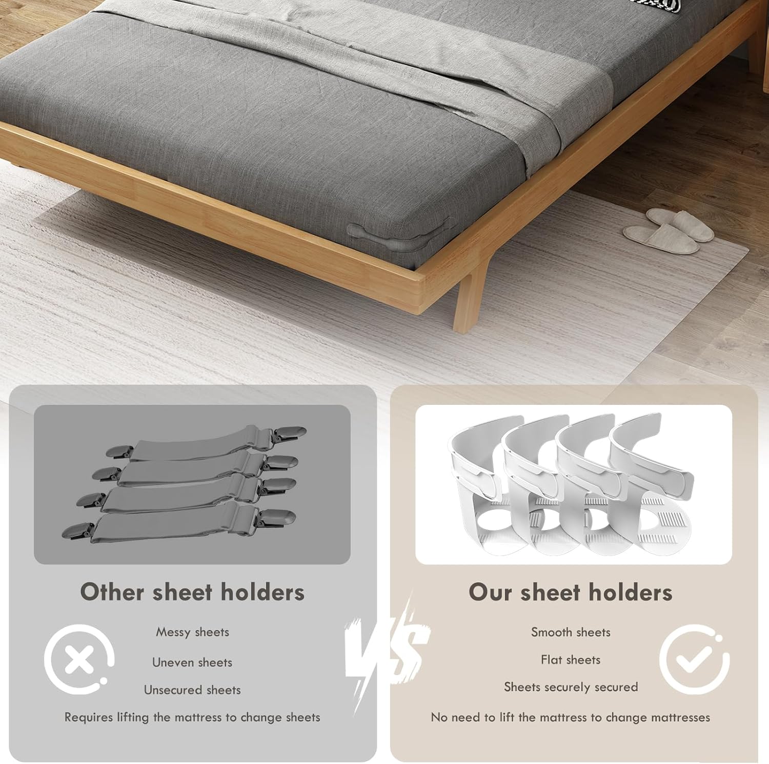 Ytopaa 4-Pack Sheet Locks with Holder Straps