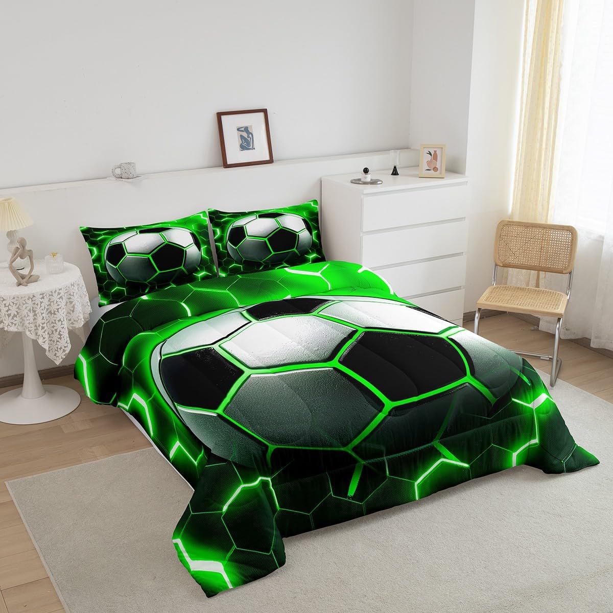 Soccer Print Comforter Set for Kids Boys Girls 1