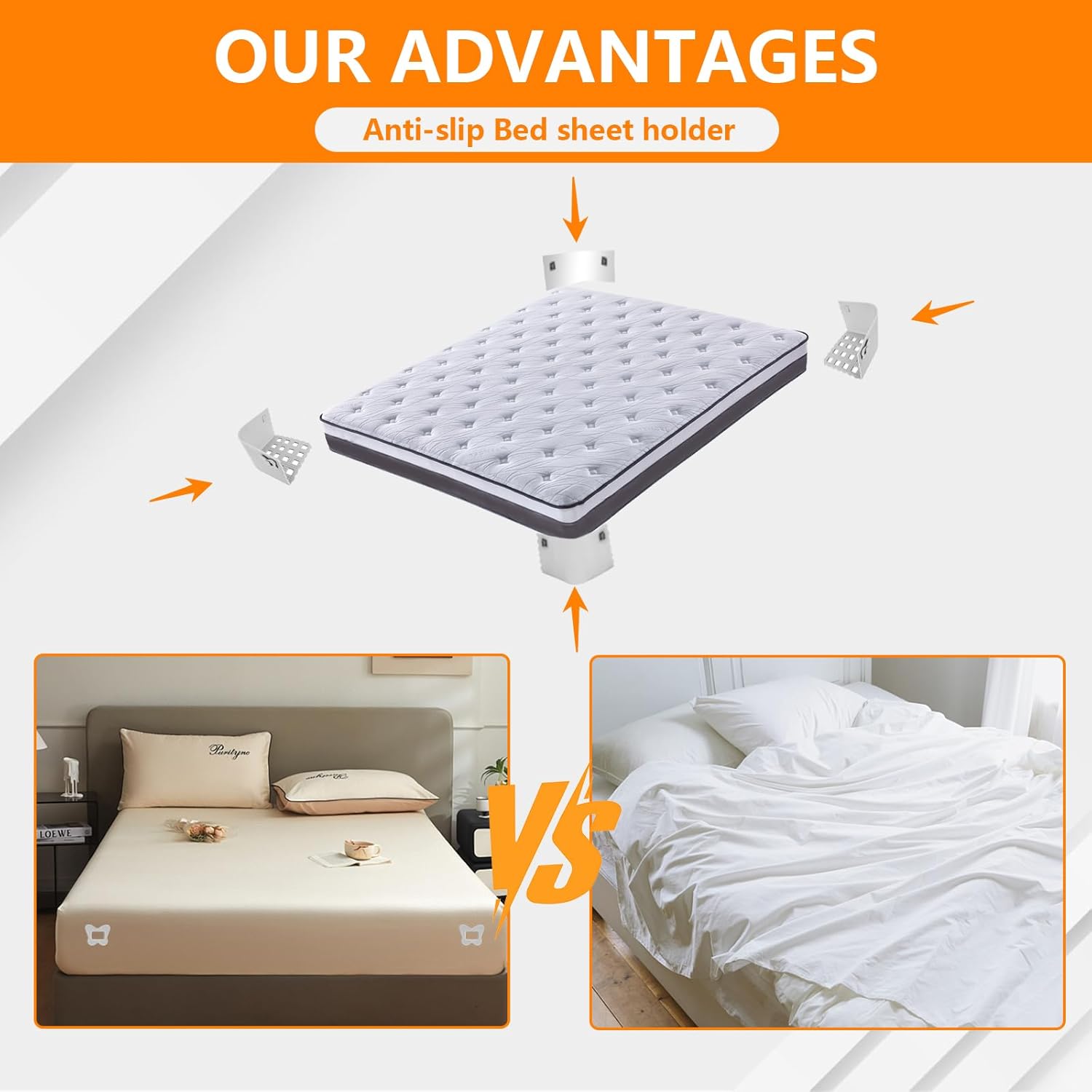 AOBOD Bed Sheet Holders with Lock Fits All Sizes