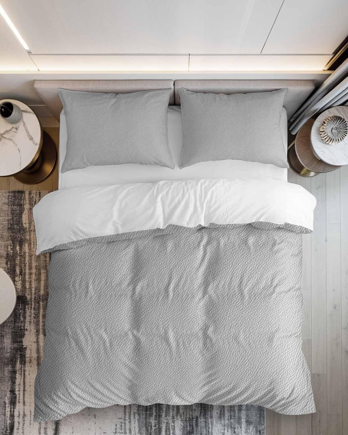 ZOE GARDEN Grey Duvet Cover Set 3 Piece