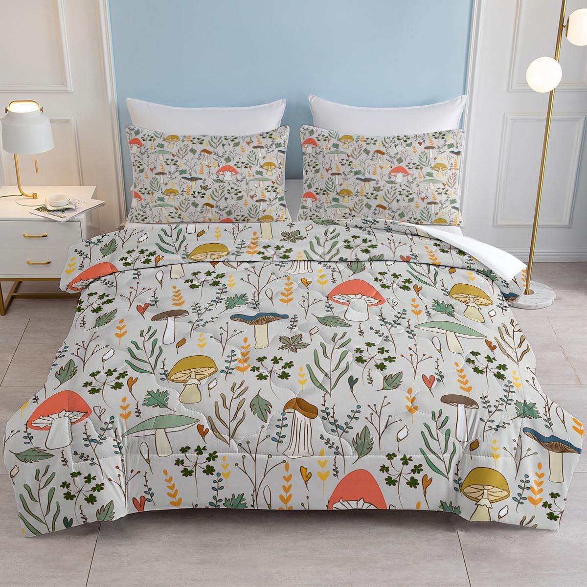 SOULZZZ Mushroom Comforter Set 3 Piece California King