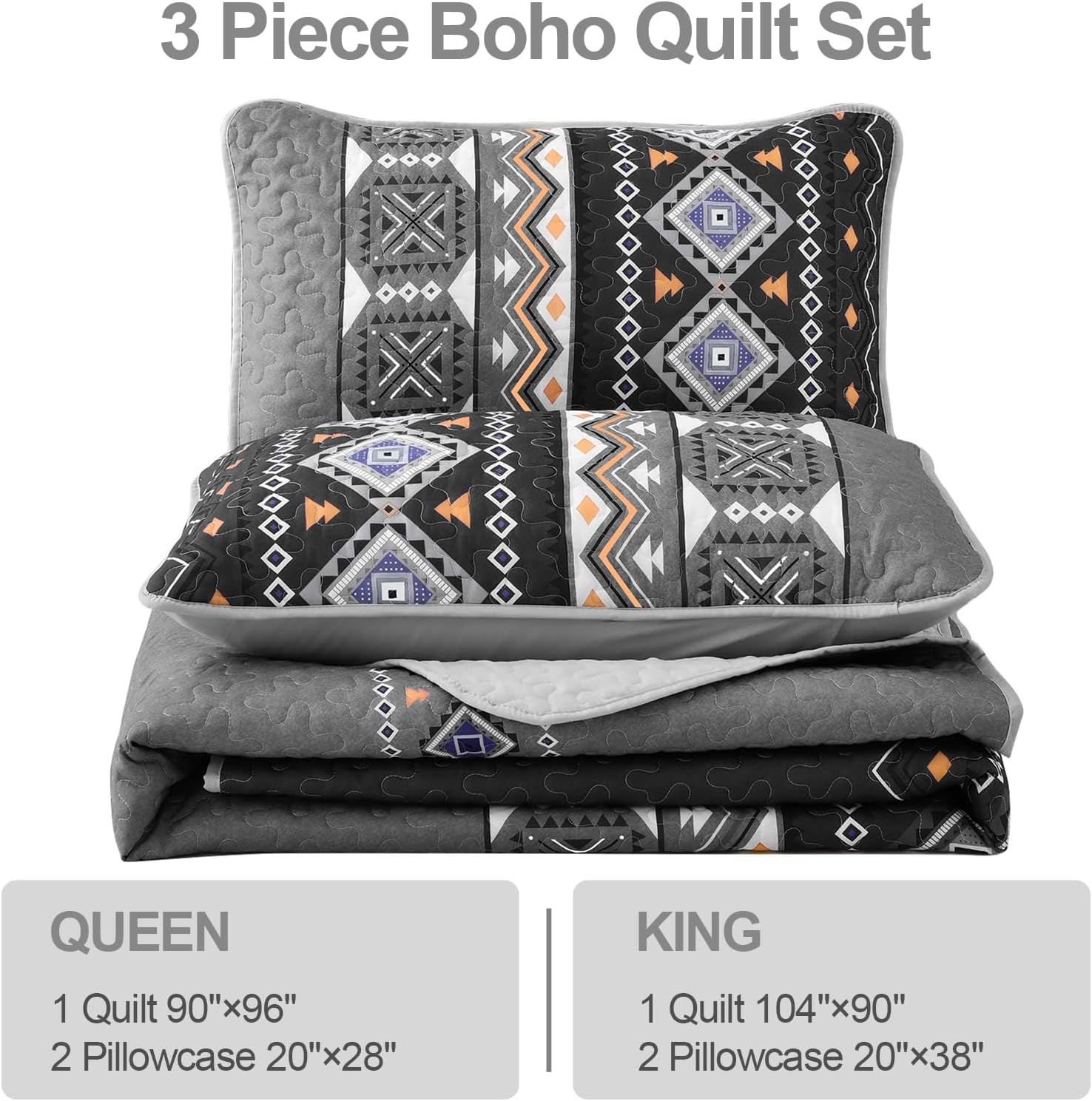 WONGS BEDDING Boho Quilt Set King