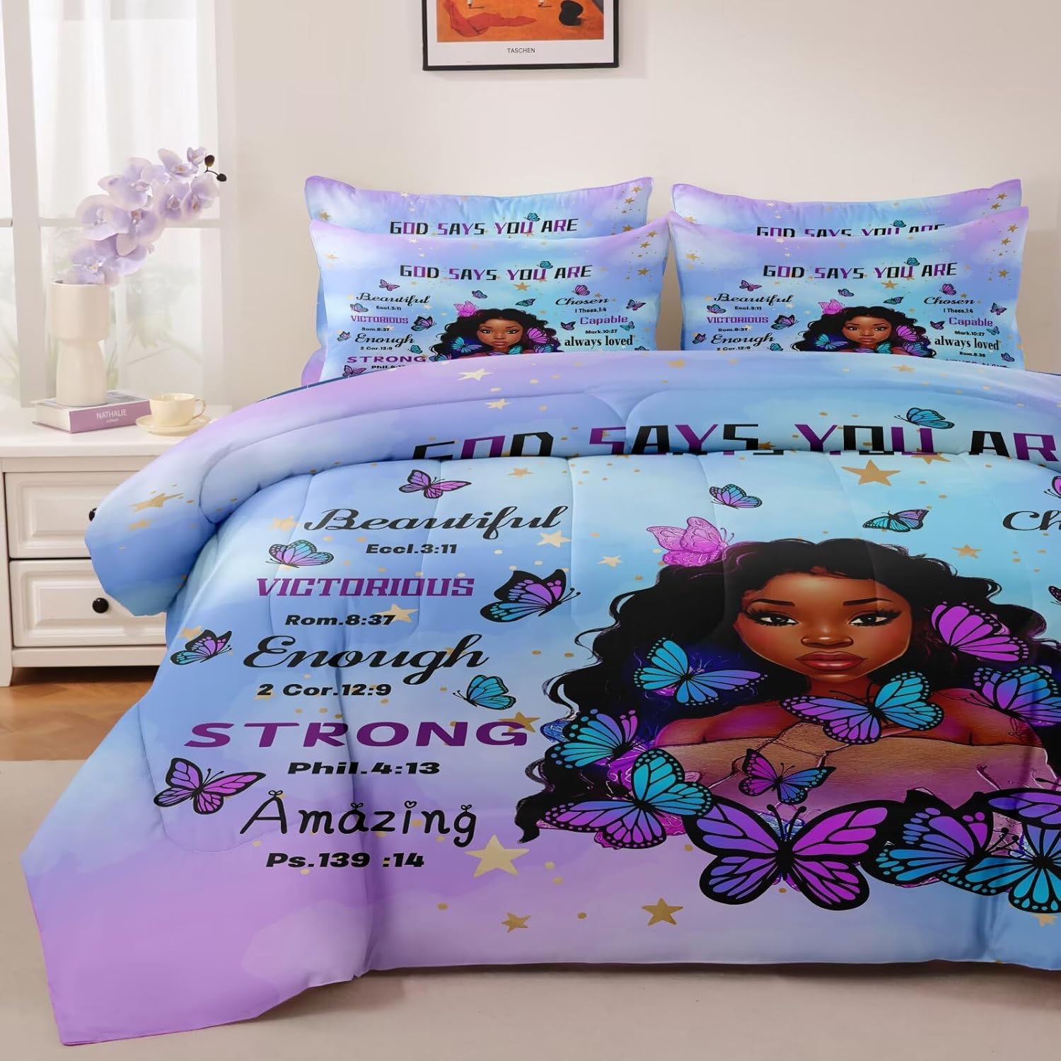 Black Girl Magic Comforter Set Twin Size 1