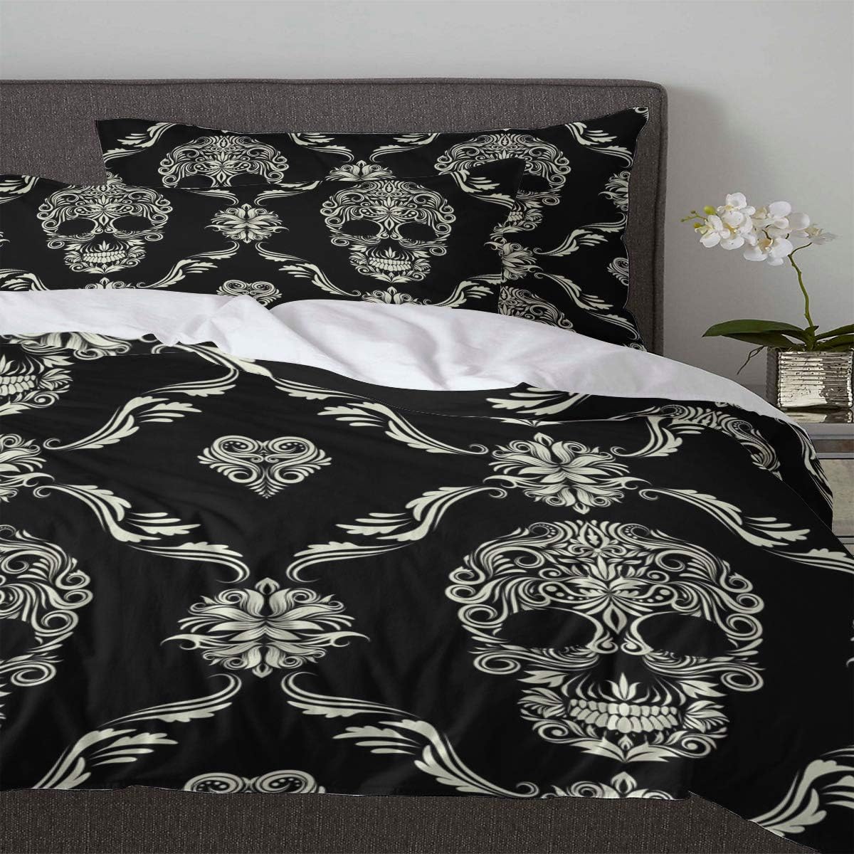LooPoP 3PC Comforter Set Halloween Wing Skull 1
