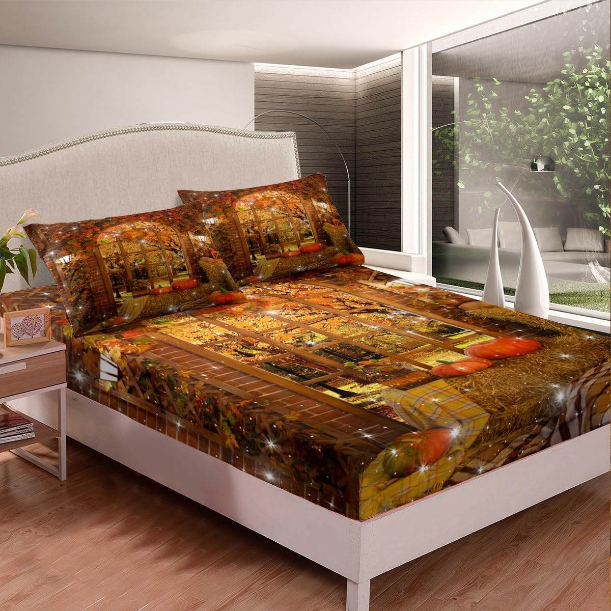 Erosebridal Autumn Harvest King Sheet Set