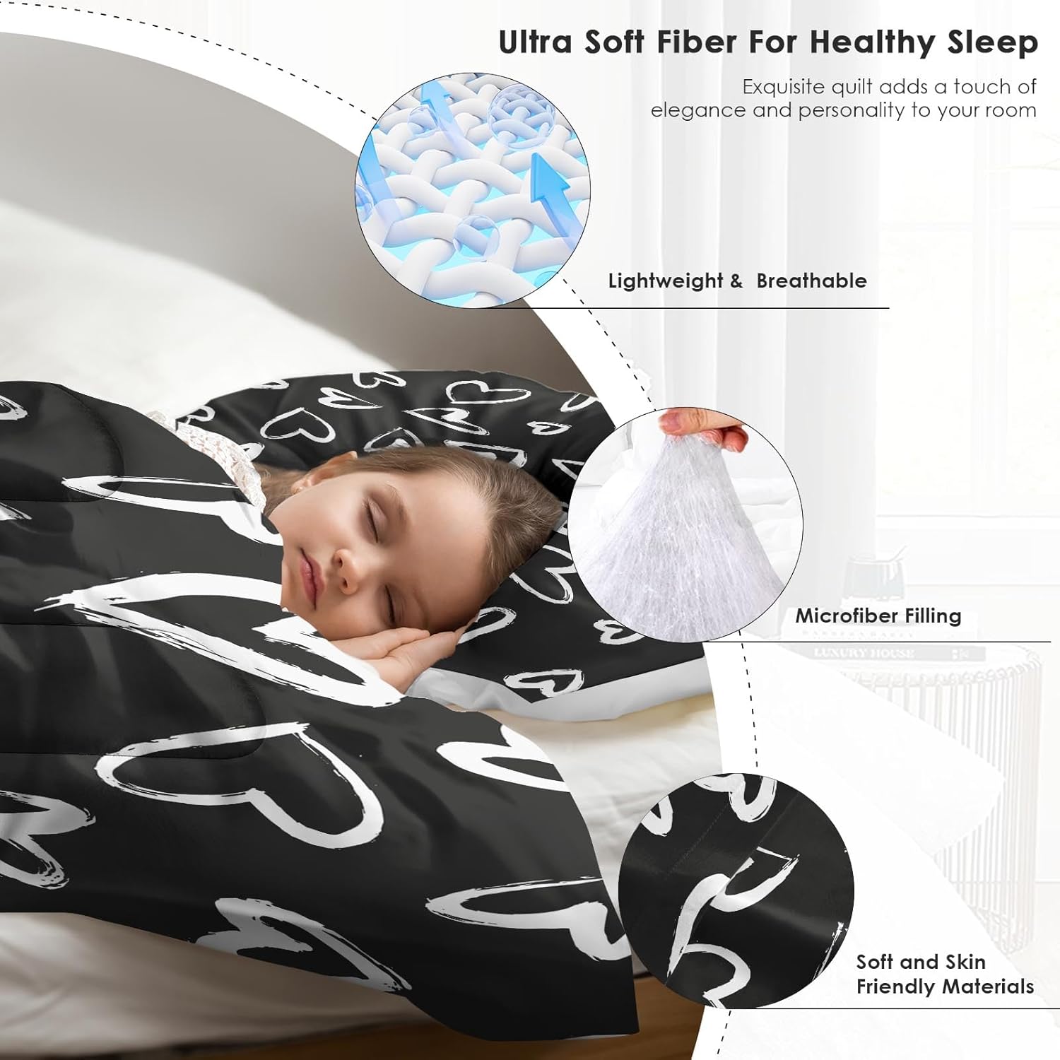 Pamnest Comforter Set King Size with 2 Pillowcases