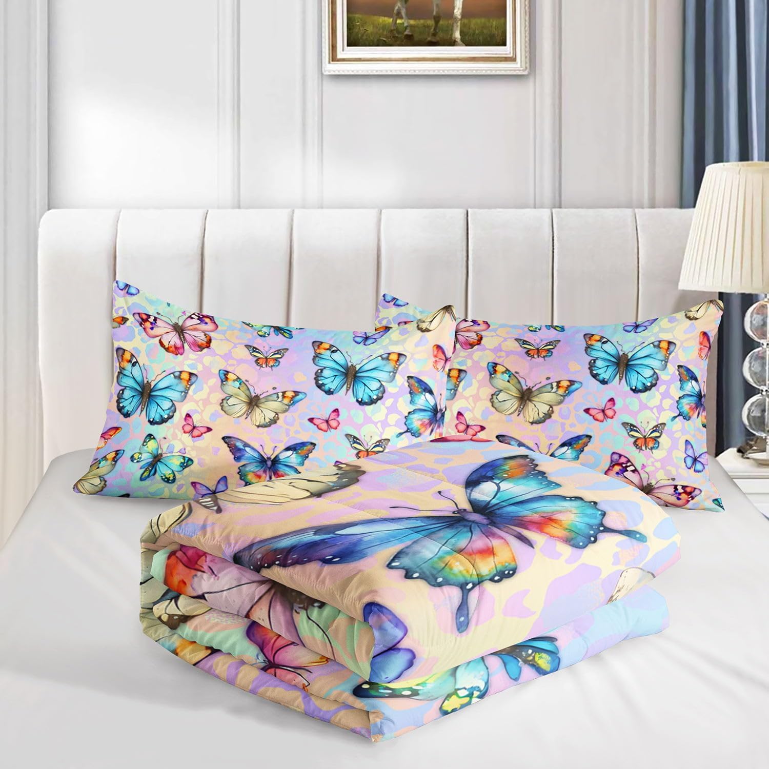 Kids Comforter Set Butterfly Pattern Twin Bedding 1
