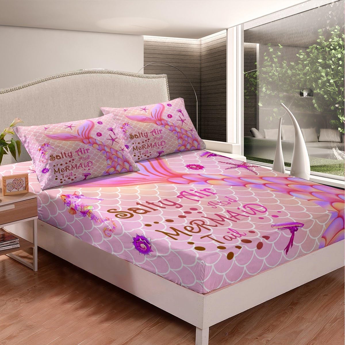 Pink Mermaid Sheet Set King Size Comfortable
