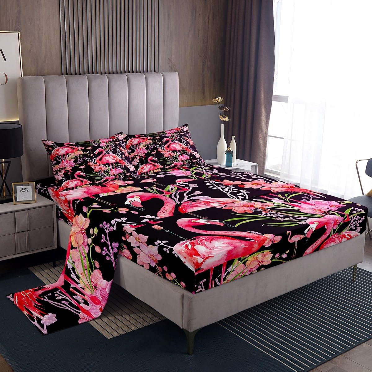 Feelyou Pink Flamingo King Size Sheet Set 1