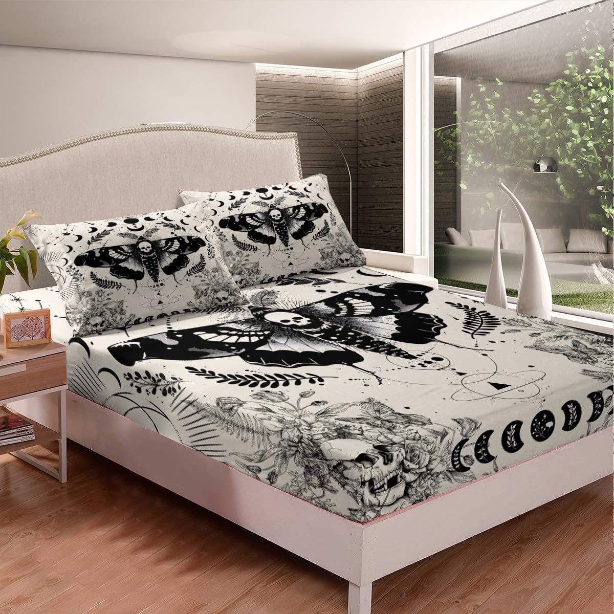 Feelyou Kids Death Moth Sheet Set King Size 4Pcs 1