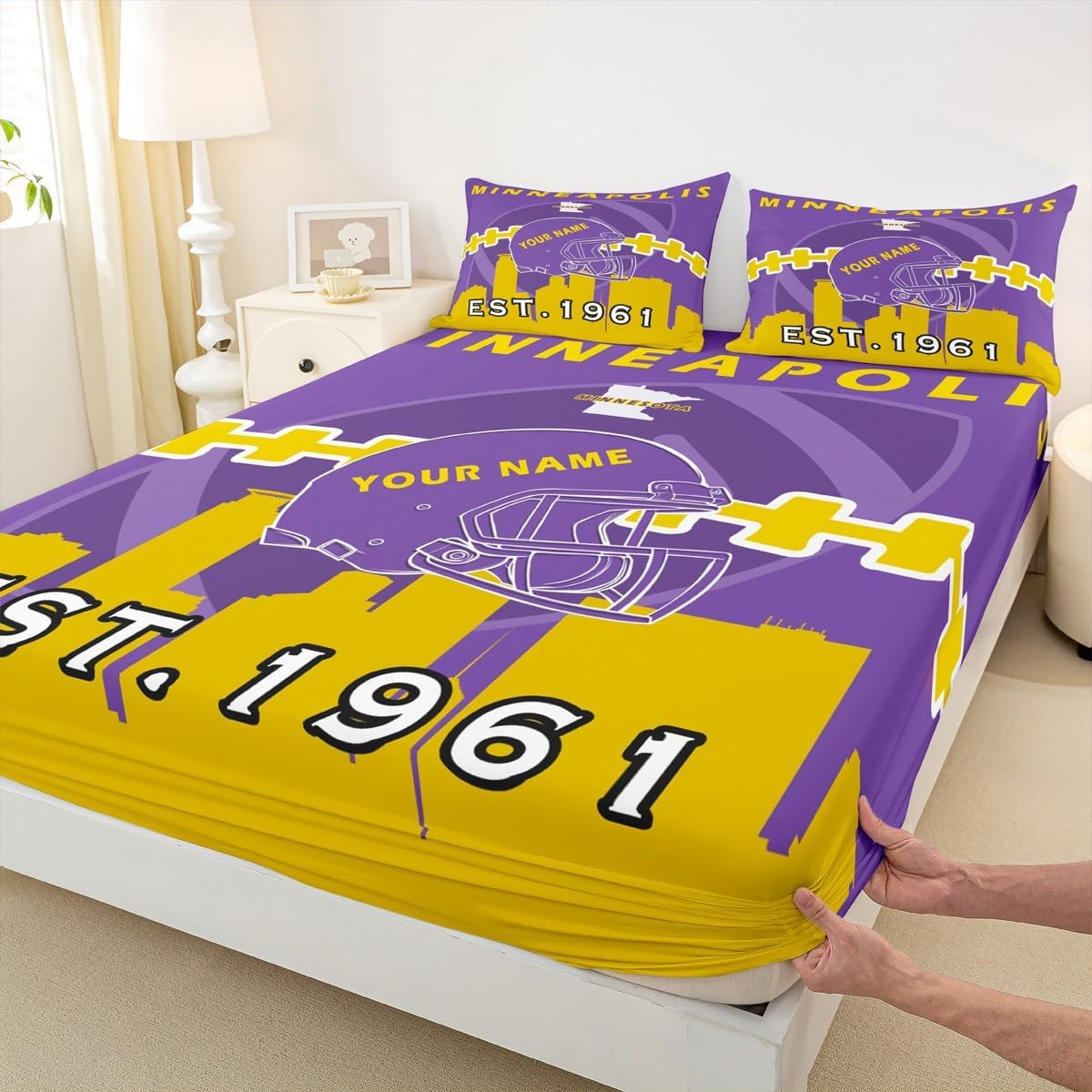 Erosebridal King Size Football Sheet Set with Pillowcases