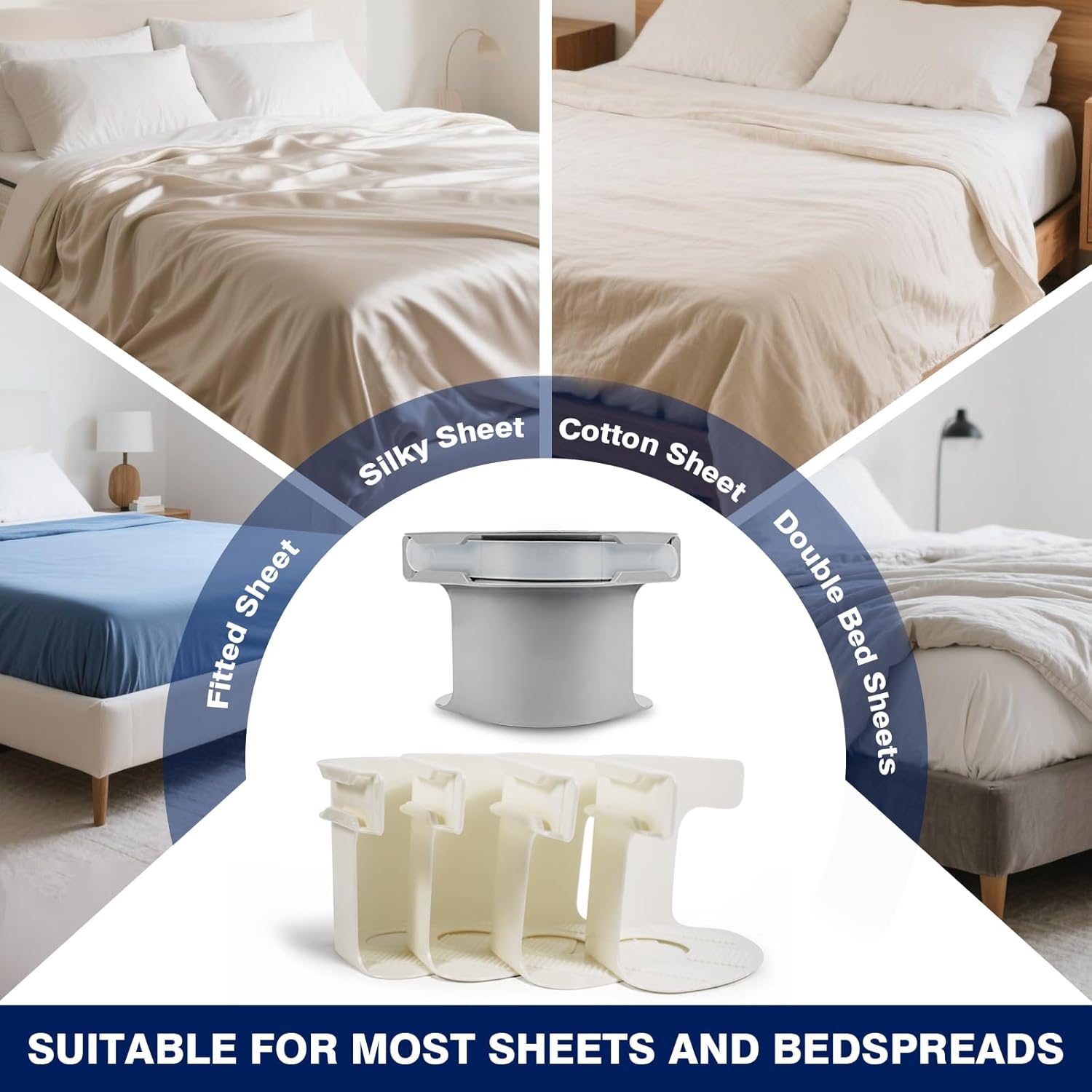 SUERAN 4PCS Bed Sheet Holder for Corners