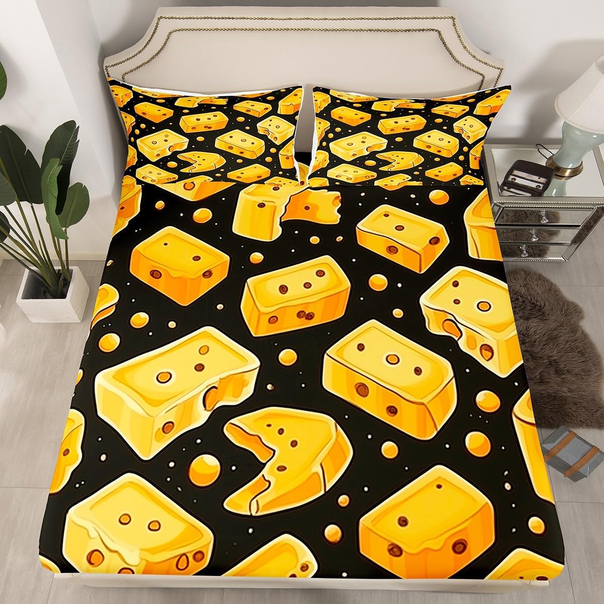 Feelyou Cheese Bed Sheet Set King Size