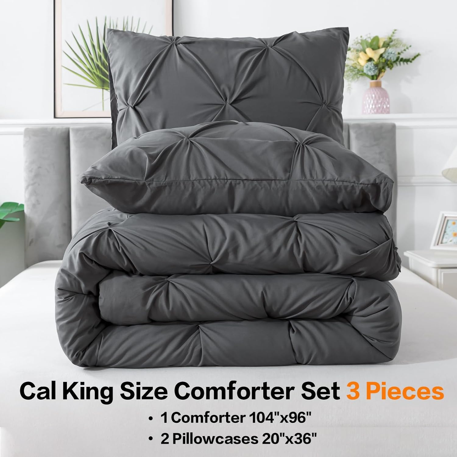 Andency Dark Gray California King Comforter Set