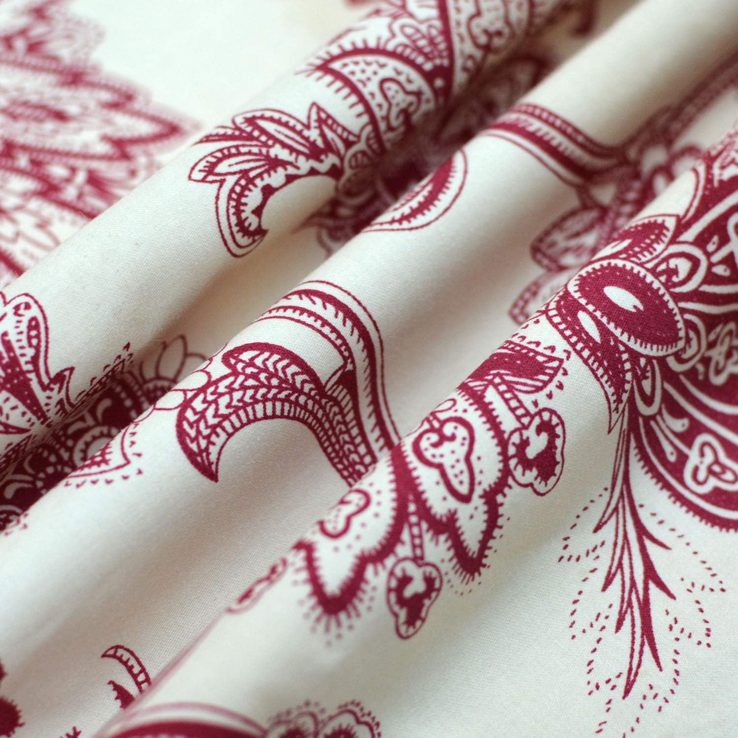 FADFAY Red Floral Bedding 4 Piece Twin XL Set