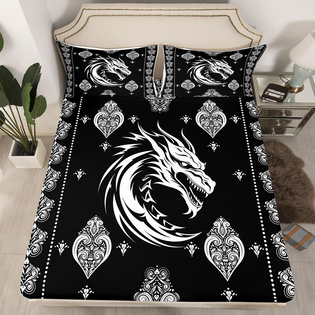 Castle Fairy Dragon Bed Sheet Set Twin Size 1