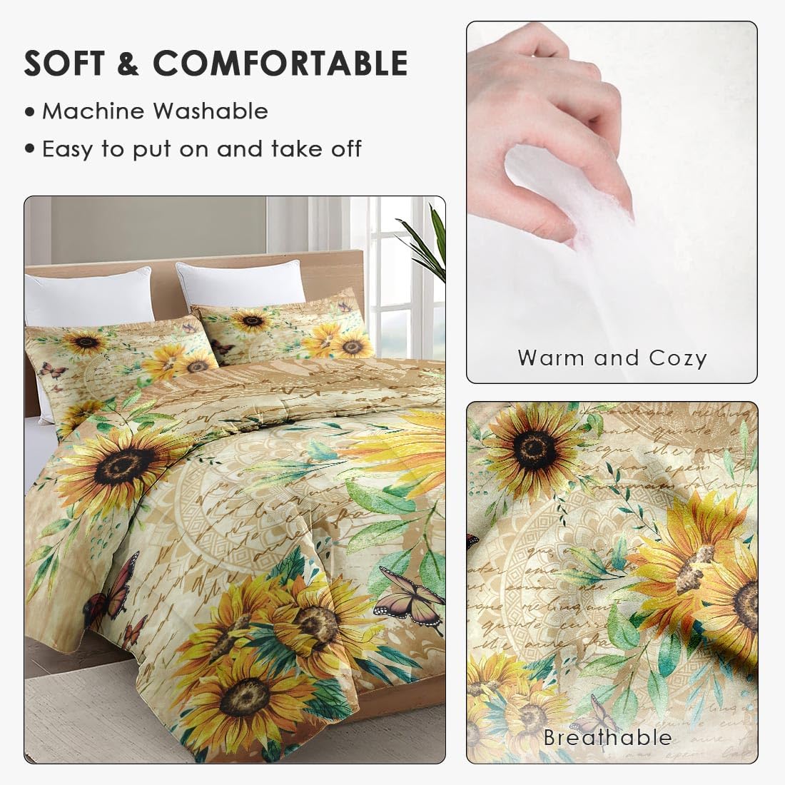 WeCozy King Size Comforter Set with 2 Pillowcases 1
