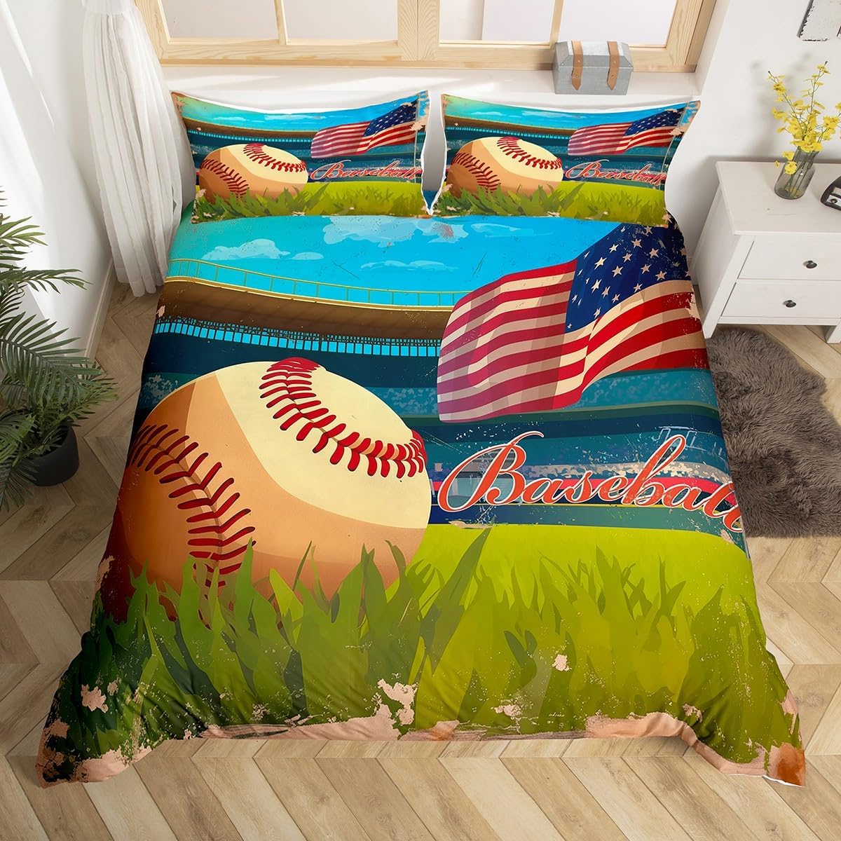 Erosebridal Baseball Bedding Set for Kids