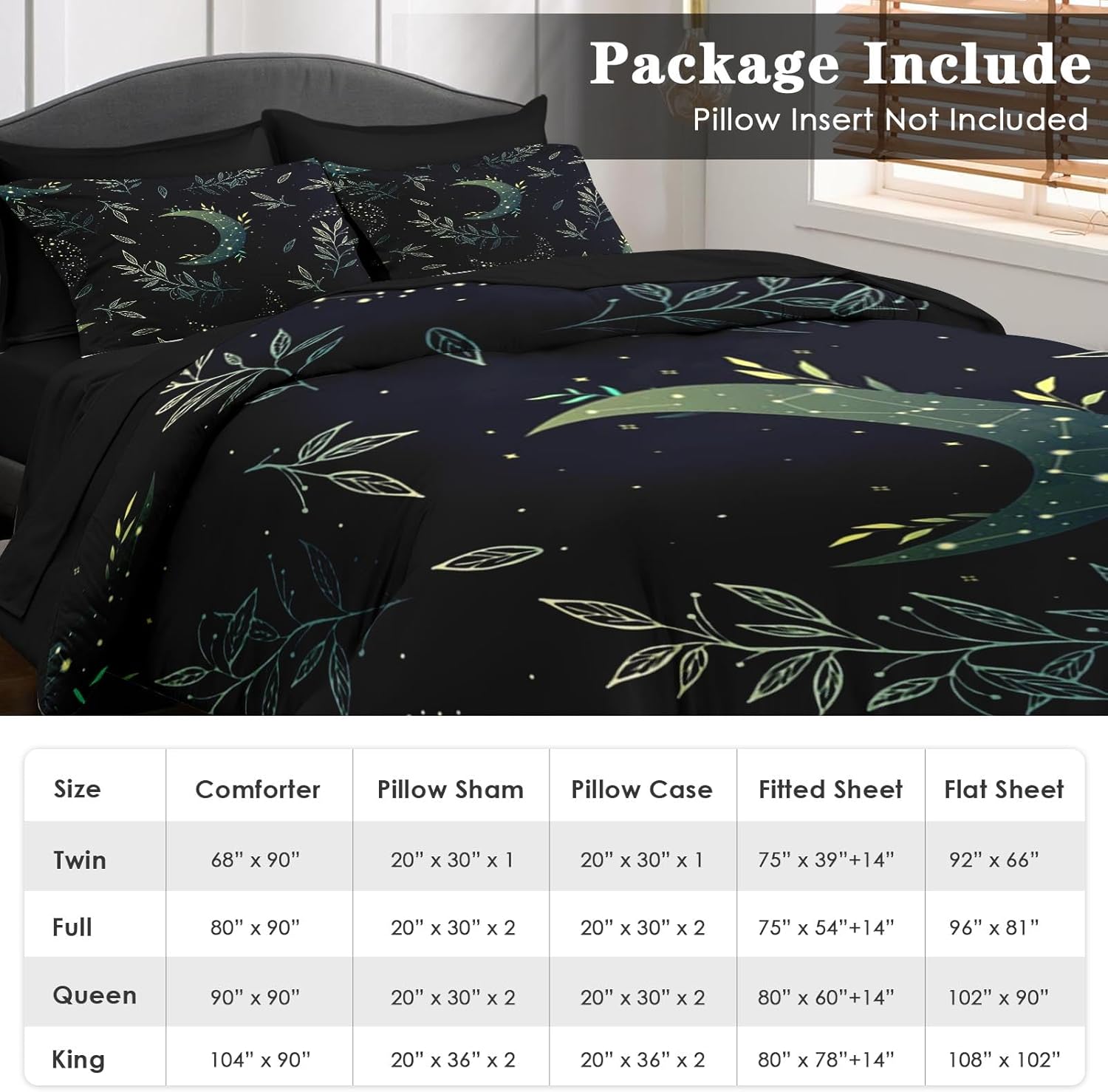 Pamnest 7 Pcs Green Boho Comforter Set