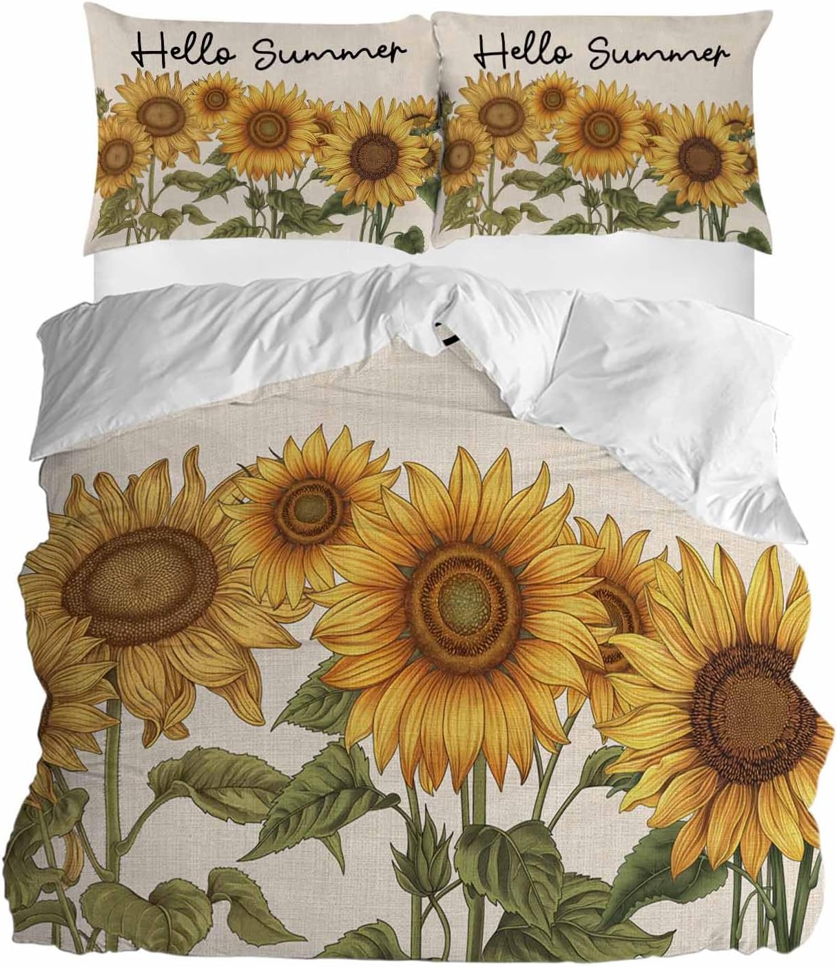 HelloWink King Size Duvet Cover 3 Piece Bedding Set