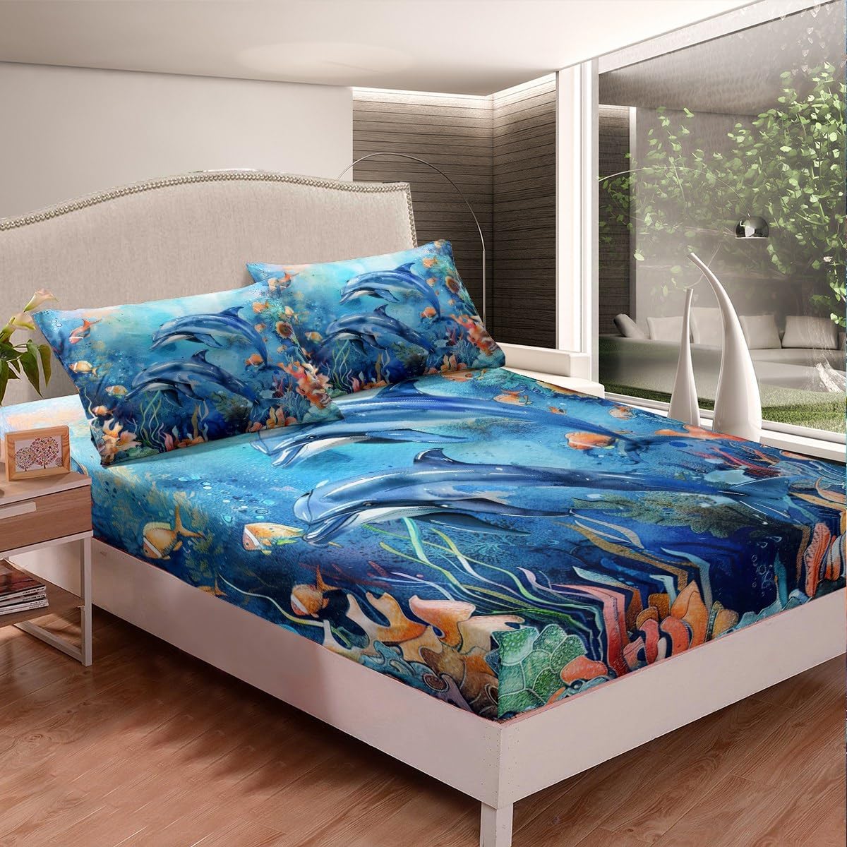 Feelyou Dolphin Bed Sheet Set for Kids