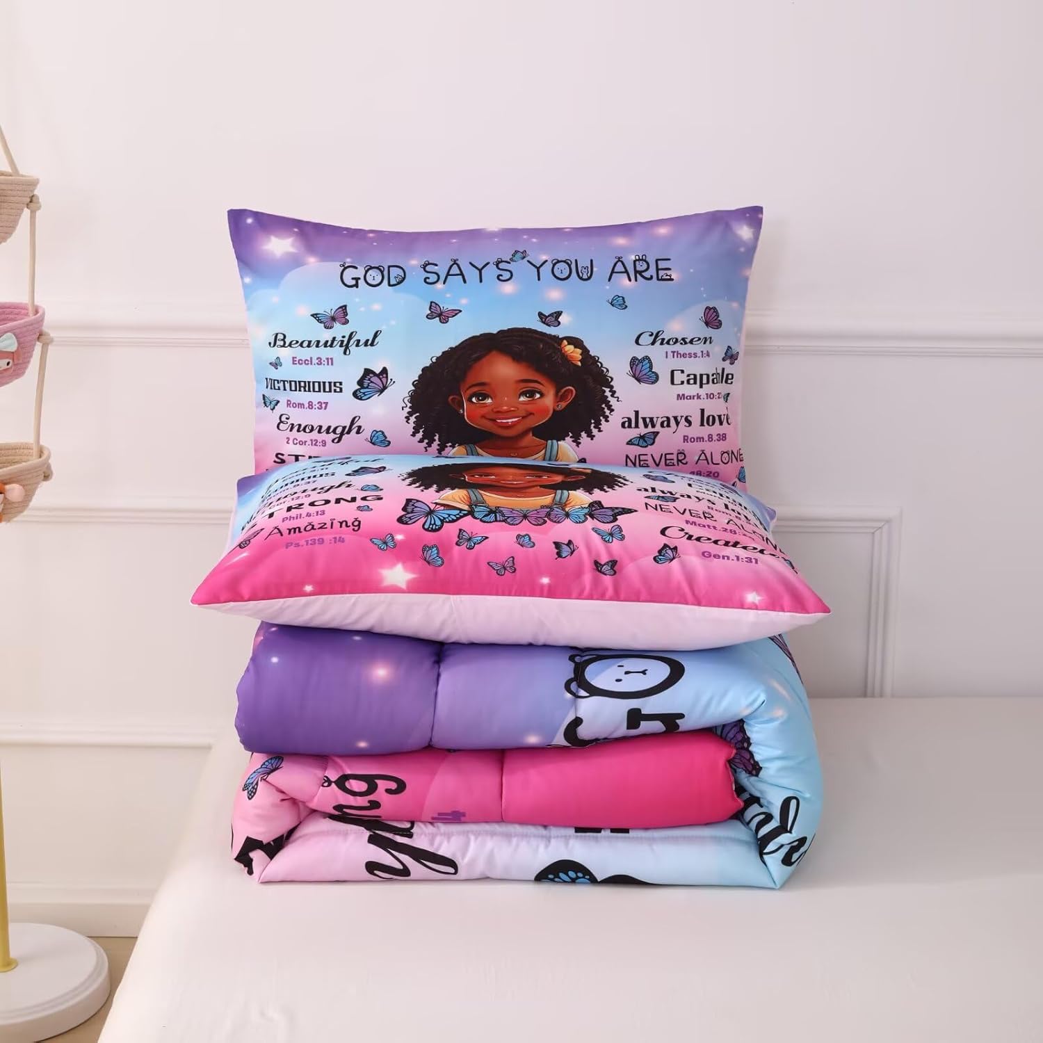 Black Girl Comforter Set Queen Size for Kids