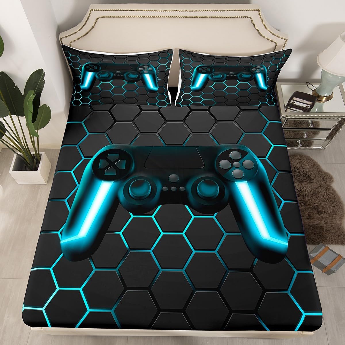 Erosebridal Gaming Bedding Set for Boys Teens King Size