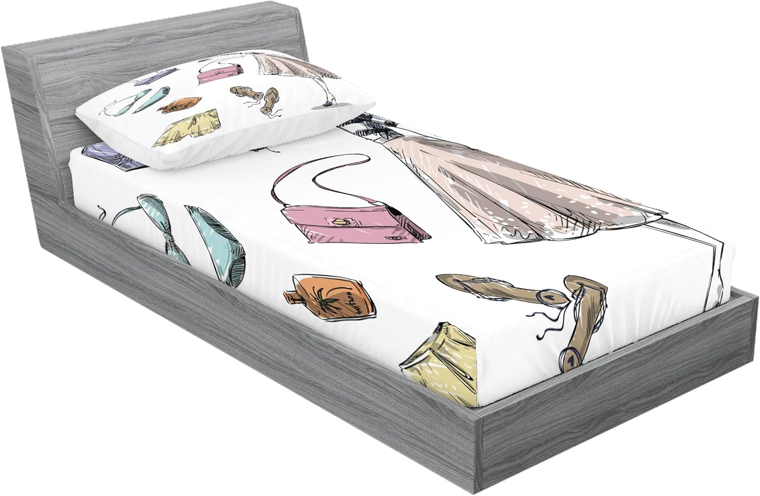 Ambesonne Multicolor Sheet Pillow Sham Set - TwinXL