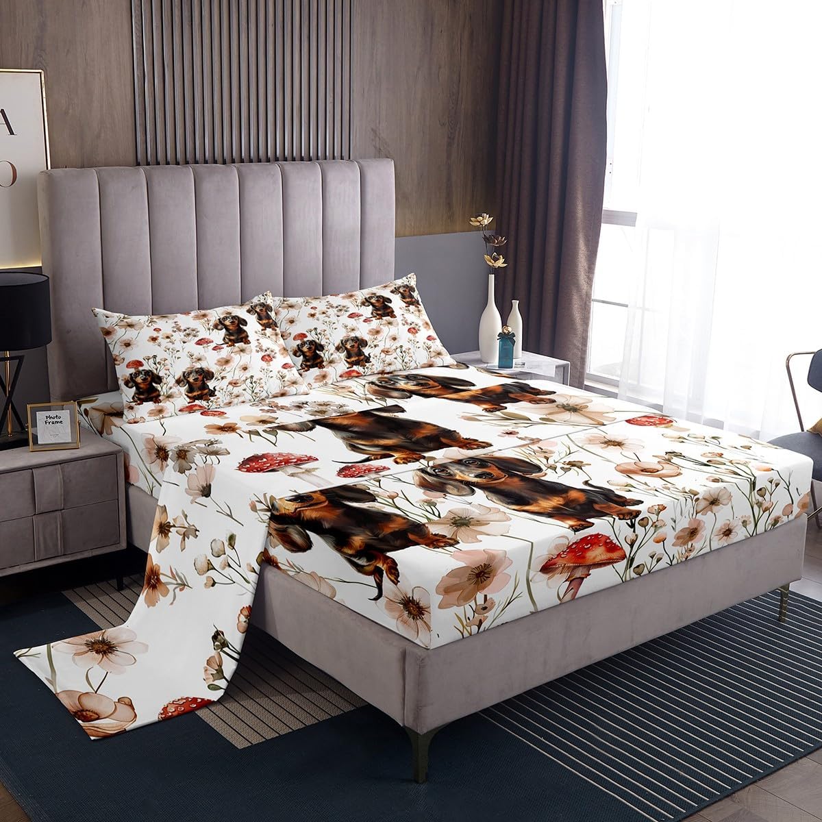 Erosebridal Kawaii Dog Bedding Set for Kids