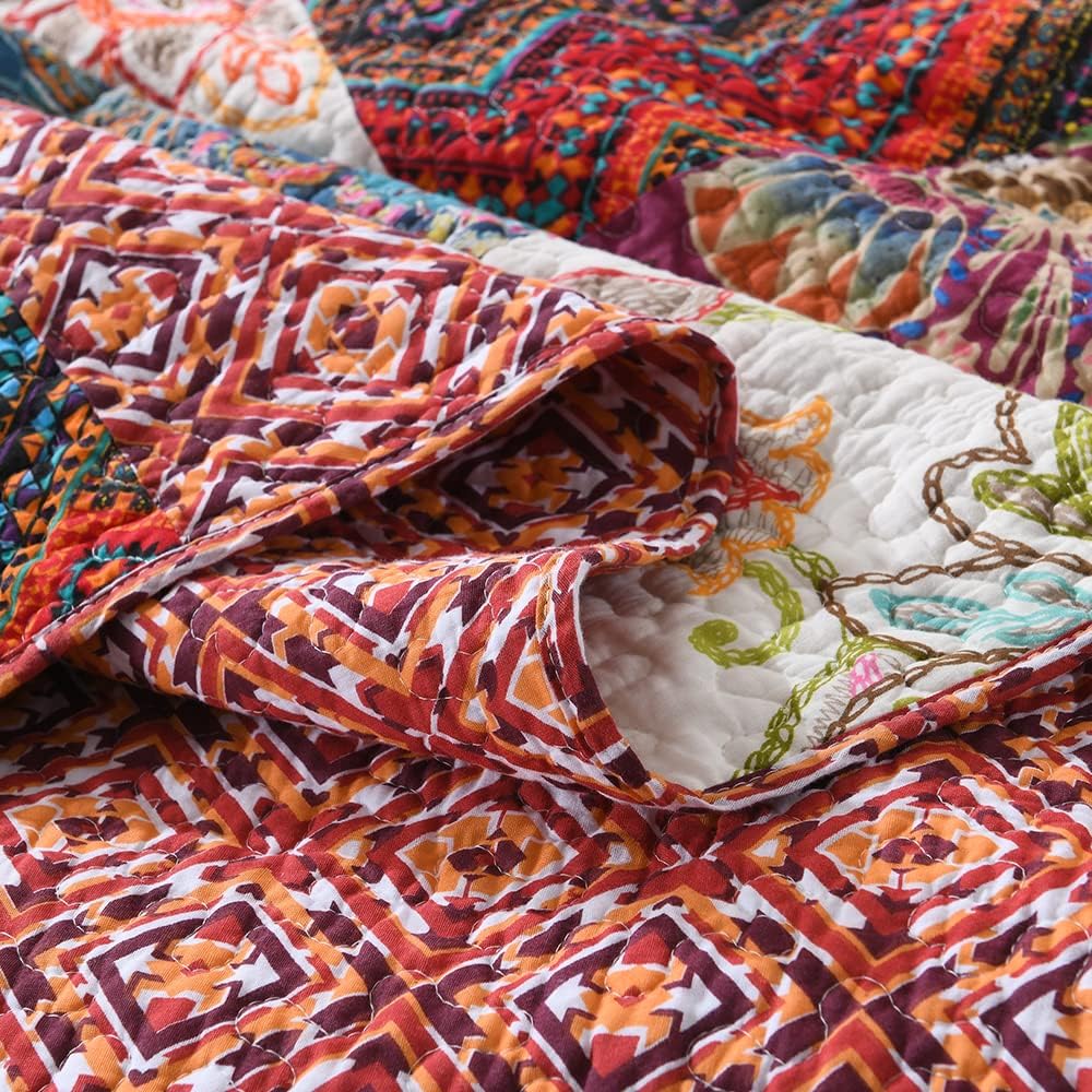 Autumn Dream Cotton Patchwork Quilt Set Queen Size