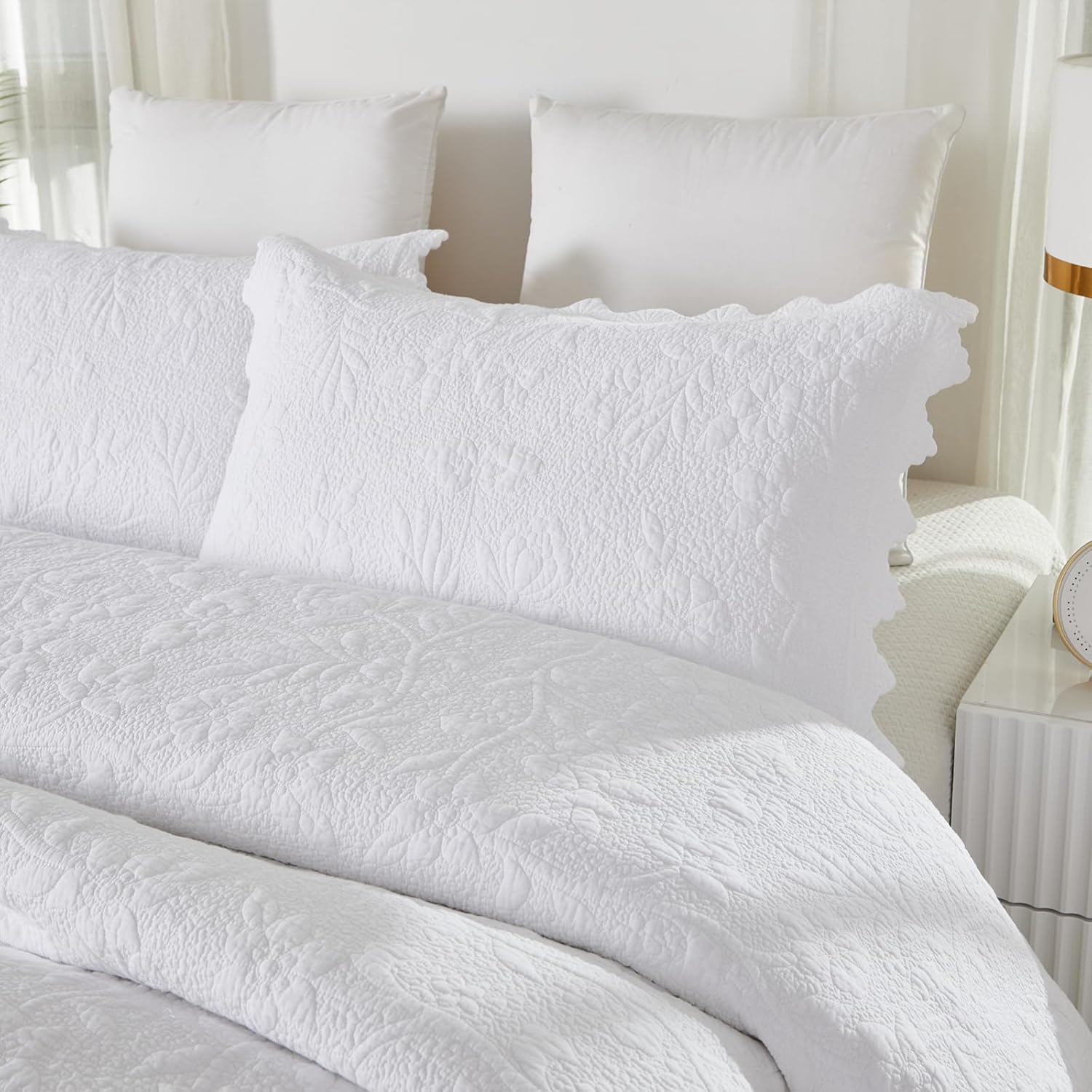 Brandream Luxury Matelasse Quilt Set 3-Piece King Size