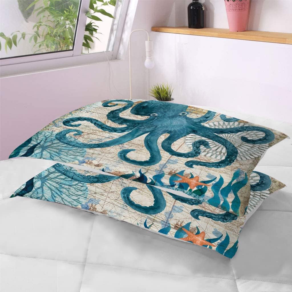 MUSOLEI Ocean Themed Comforter Set Queen Size