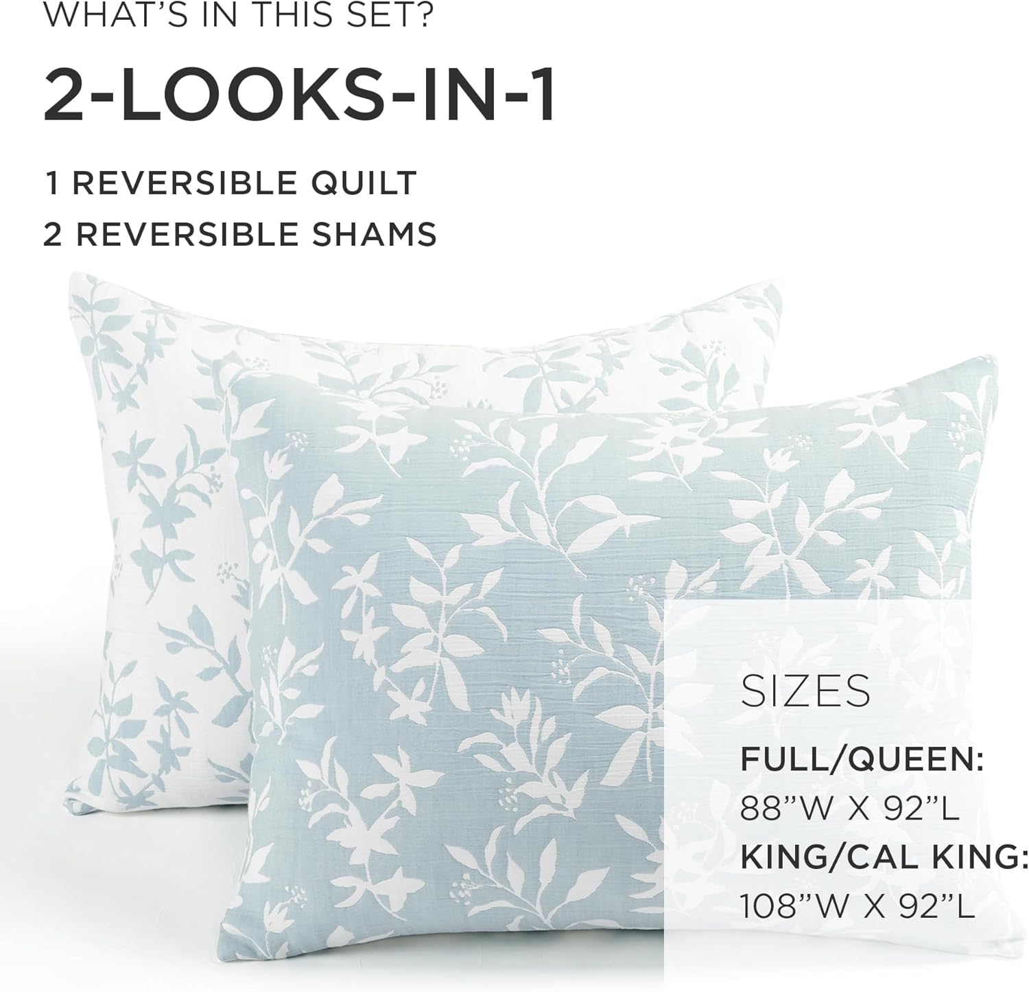 Lush Decor Floral Jacquard Reversible Quilt Set