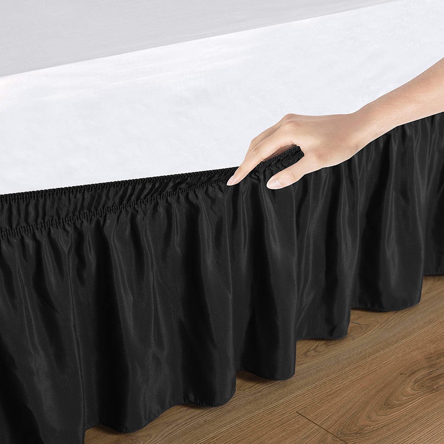 Elegant Decor Full Bed Skirt 11 Inch Drop Black
